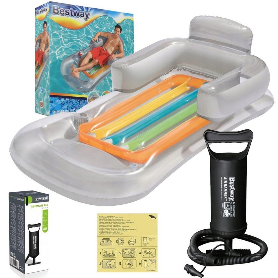 cofi1453 Luftmatratze Aufblasbare Pool Luftmatratze Schwimmbad 161x84cm ...