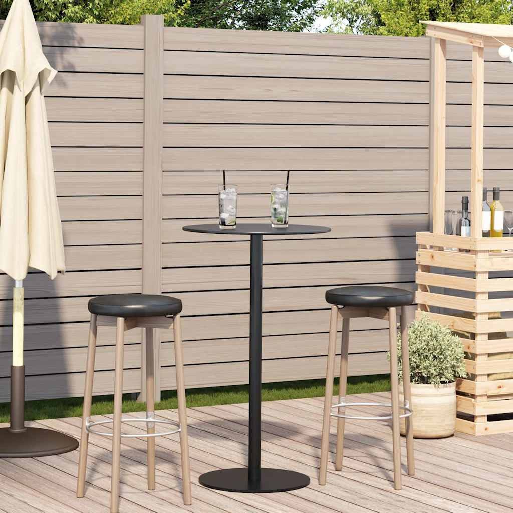 vidaXL Gartentisch Gartentisch Rund Schwarz Ø60x105 cm Stahl (1-St)