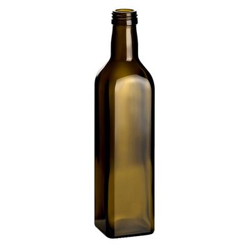 gouveo Trinkflasche Glasflaschen 500 ml Maraska -Antik- mit Schraub-Deckel - Grüne Flasche, 12er Set, goldfarben