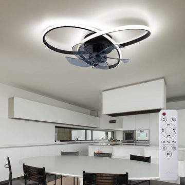 näve LED Deckenleuchte, LED-Leuchtmittel fest verbaut, Kaltweiß, Warmweiß, Neutralweiß, Tageslichtweiß, LED Deckenlampe Esszimmerleuchte Ventilator dimmbar Fernbedienung