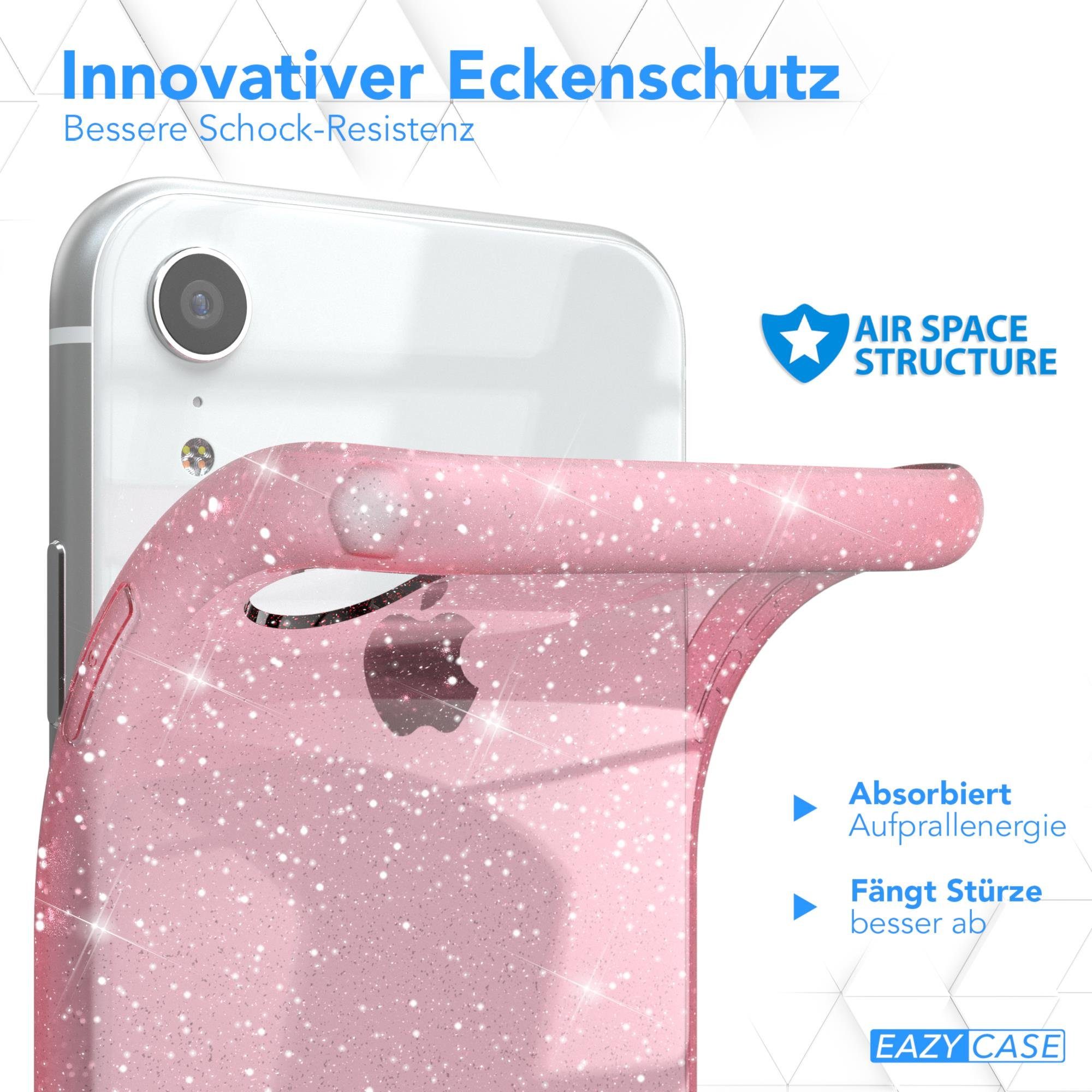 EAZY CASE Handyhülle Glitter Case für Apple iPhone XR 6,1 Zoll, Phone Case Silikonhülle kratzfest Girly Slimcover Handy Tasche Pink