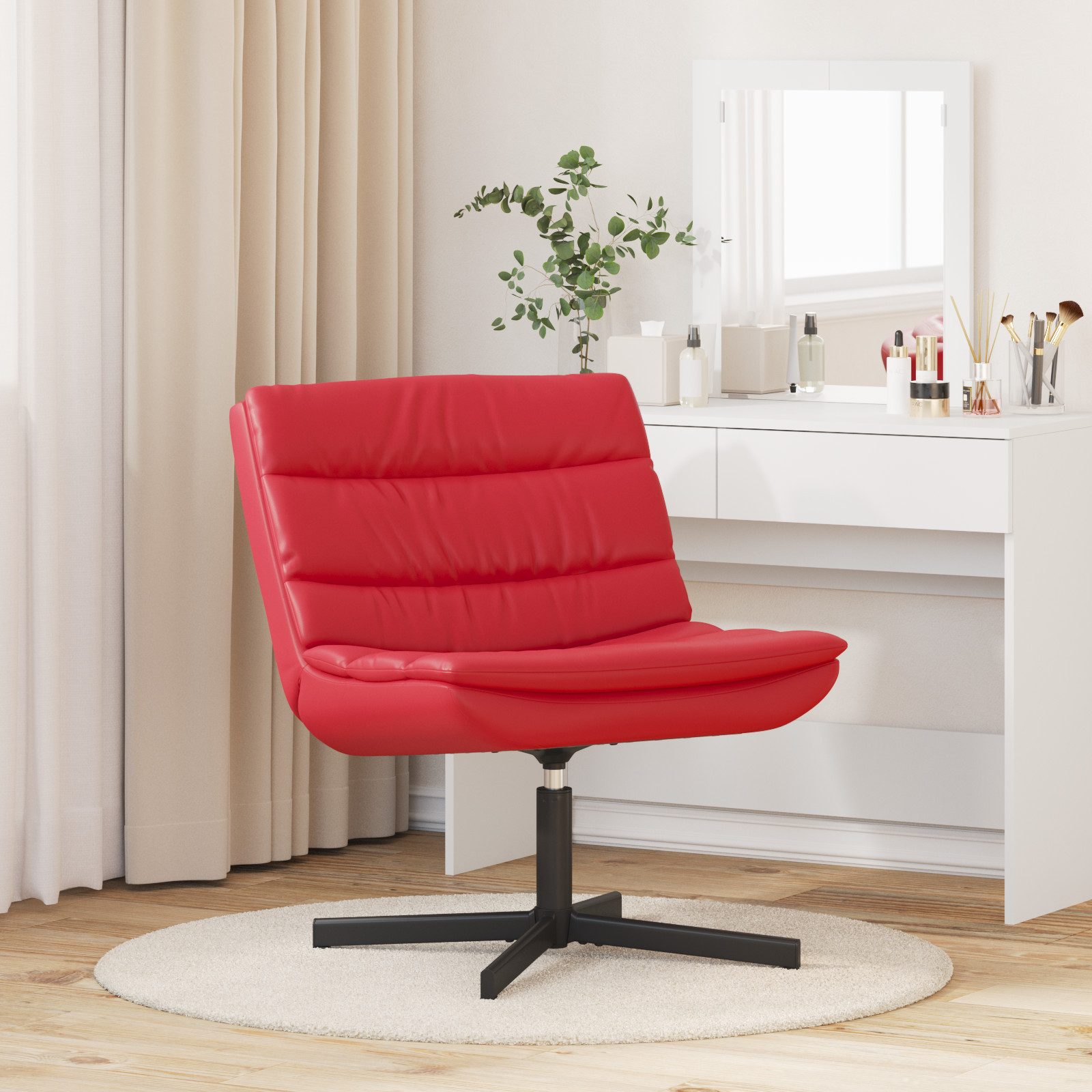 vidaXL Relaxsessel Drehstuhl Rot Kunstleder Mittel günstig online kaufen
