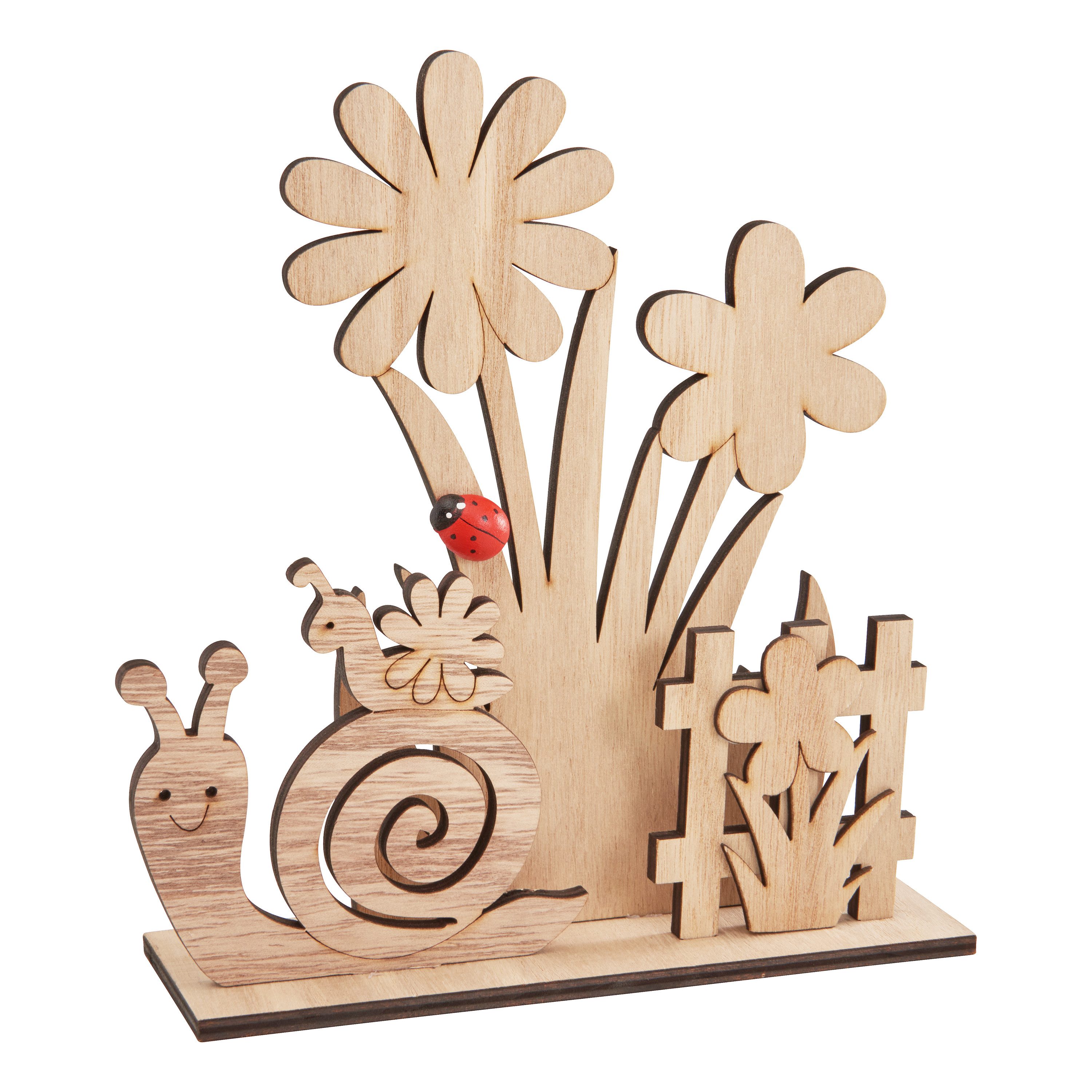 Modellbausatz Holz-Steckmotiv Schneckengarten