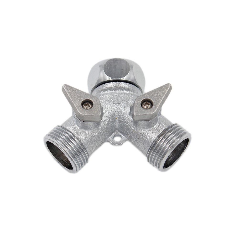 SpiceFlow Anschlussstück Adapter Schnell-Kupplung verchromt, 2-Wege-Verteiler