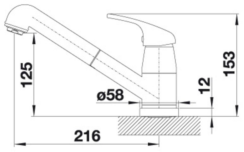 Küchenarmatur Vorfenster-Armatur DARAS-S-F Blanco mit Ausziehbrause