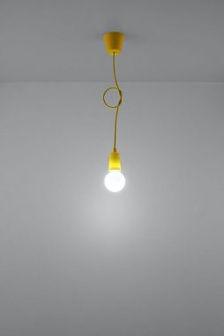 Licht-Erlebnisse Pendelleuchte NESSA, ohne Leuchtmittel, Hängelampe Gelb bis 90cm Retro vielseitig E27 Küche Jugendzimmer