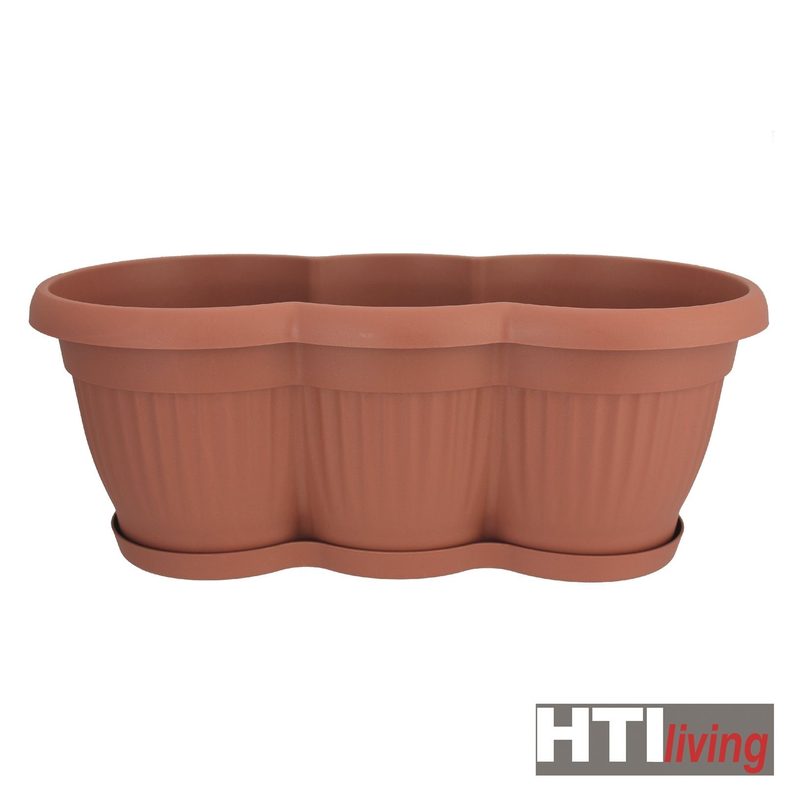 (1 HTI-Living 19cm St) x Terracotta Blumenkasten 17cm Kreta 40cm Blumenkasten x