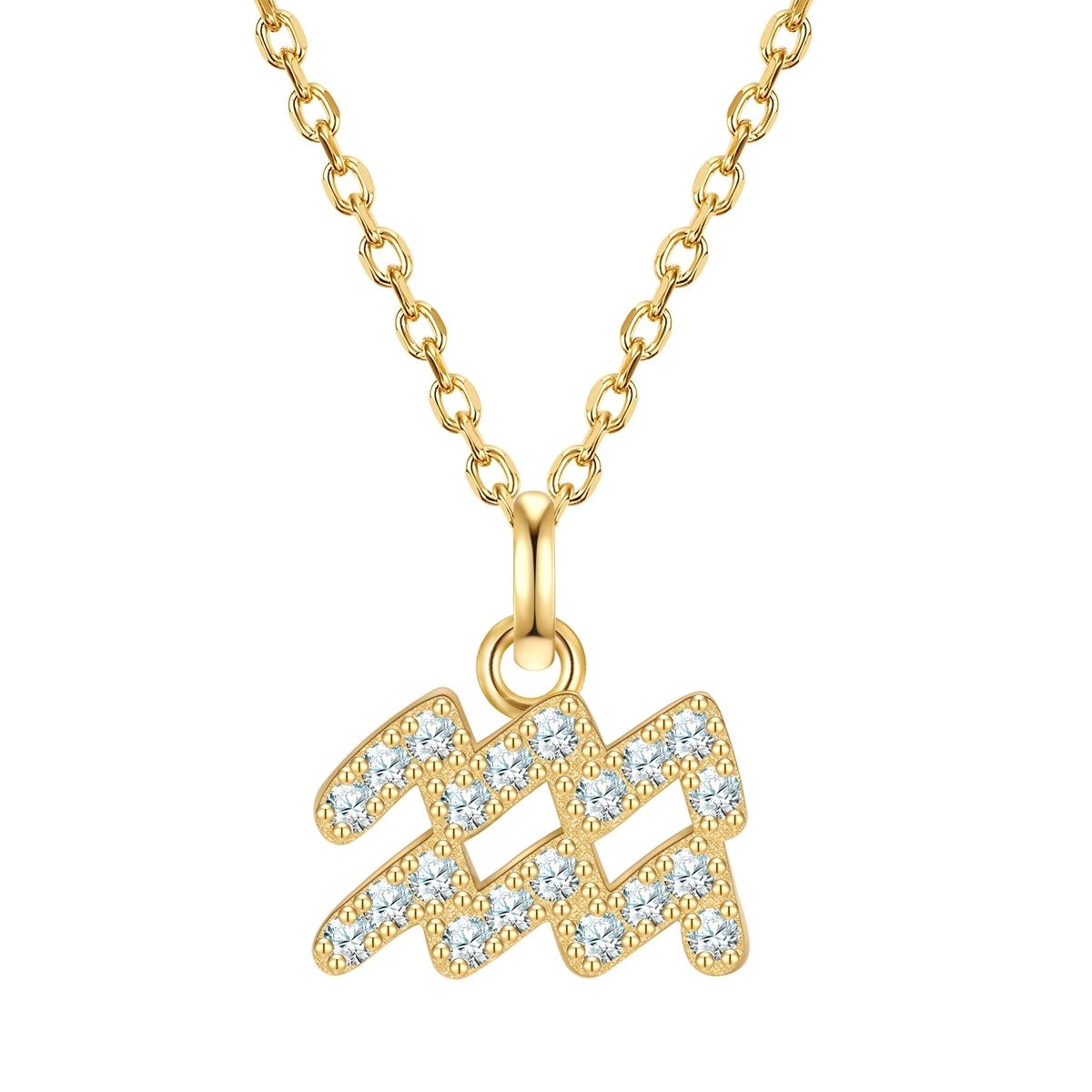 Glanzstücke München Silberkette Sternzeichen Wassermann gelbgold