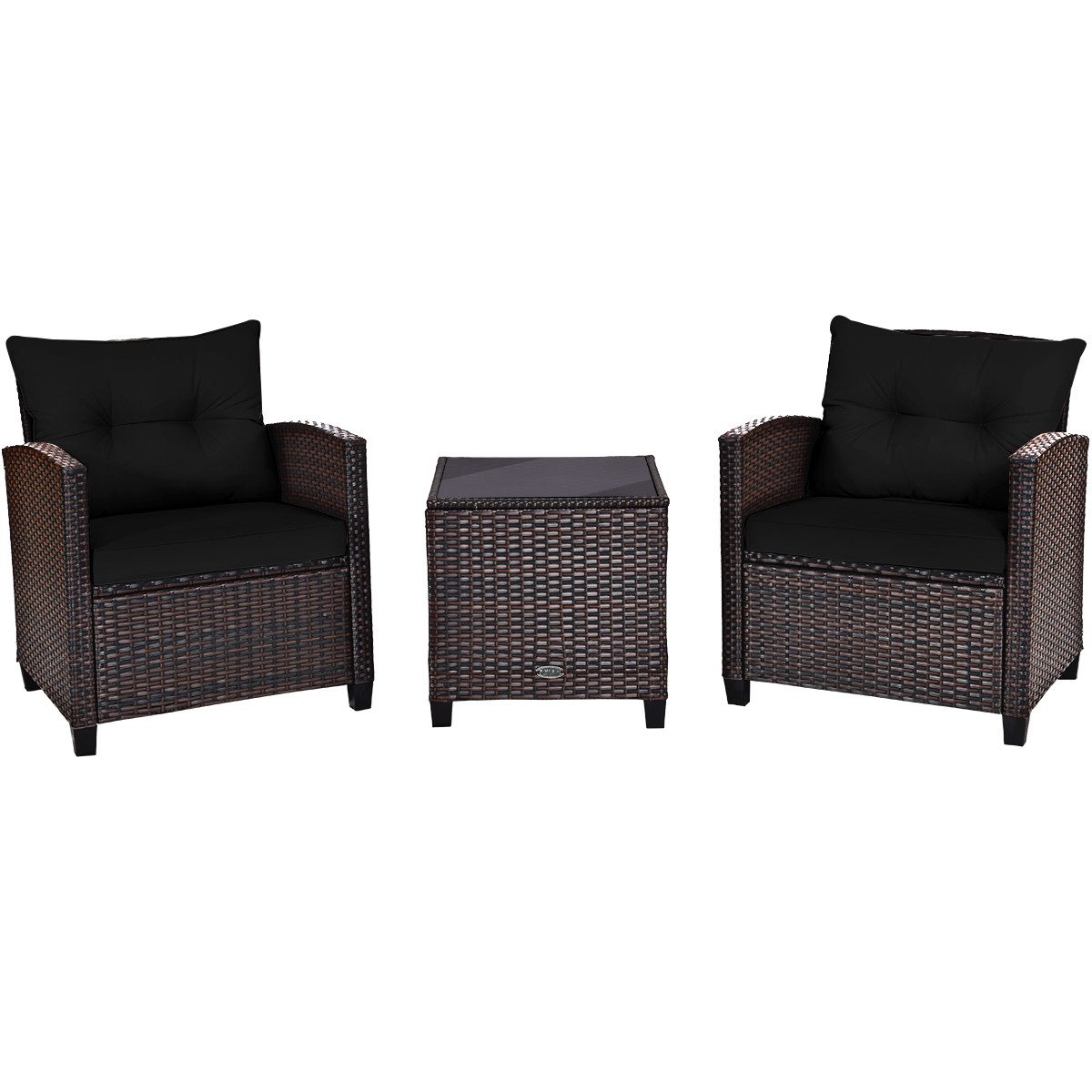 COSTWAY Gartenlounge-Set, (3-tlg., 2 Sessel & günstig online kaufen