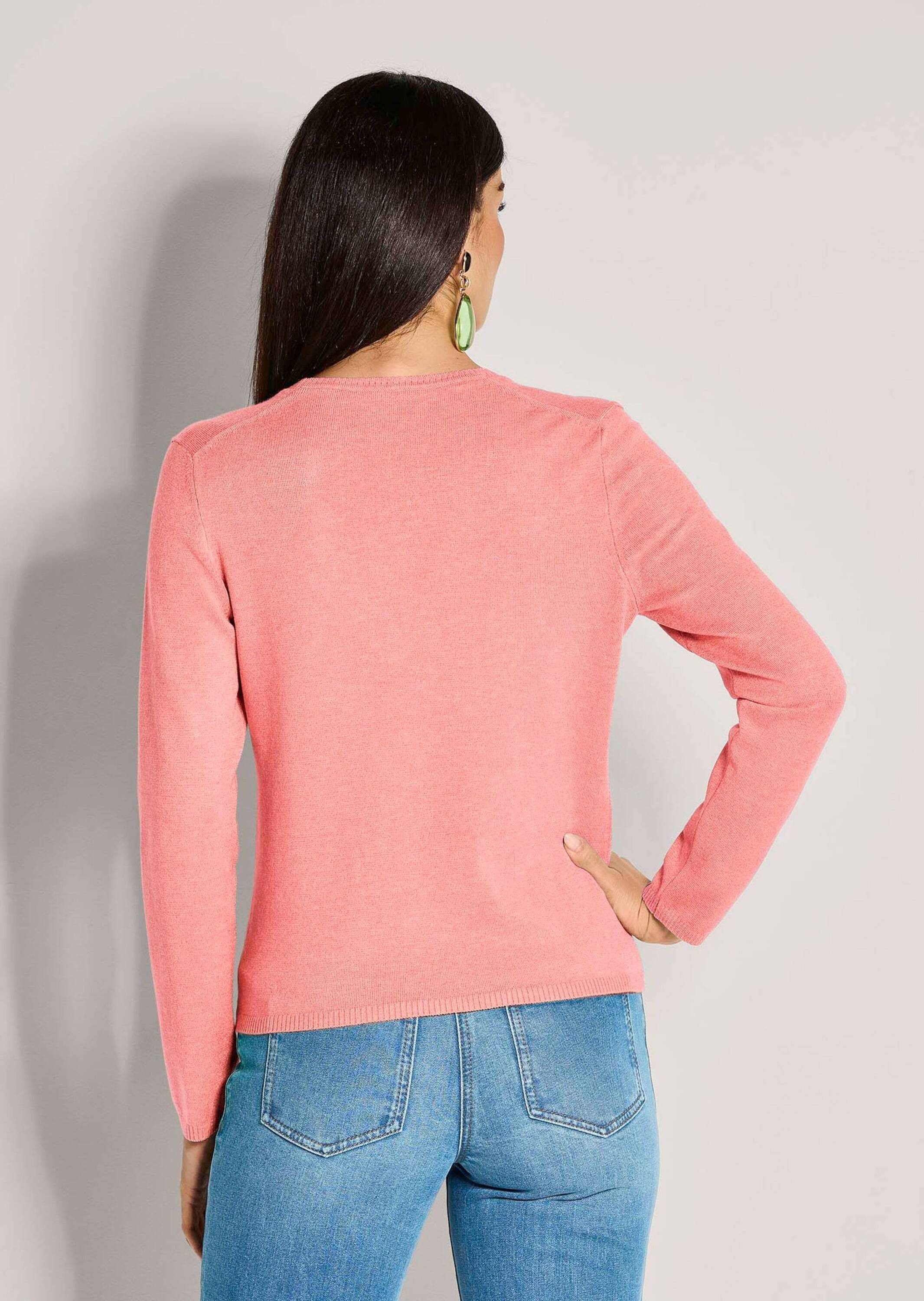 MADELEINE Strickjacke Langarm Jacke im Feinstrick mit V-Ausschnitt Elegante, dünne Jacke mit Knopfverschluss, aus Modal