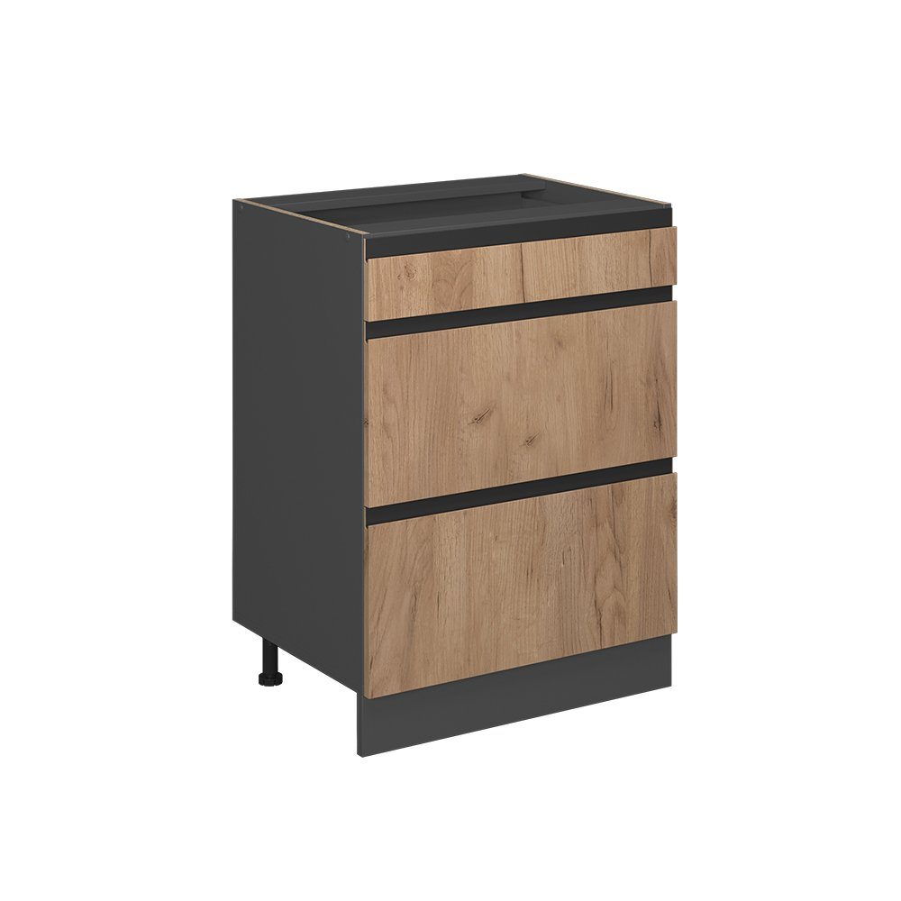Vicco Unterschrank R-Line Goldkraft Eiche/Anthrazit 60cm günstig online kaufen