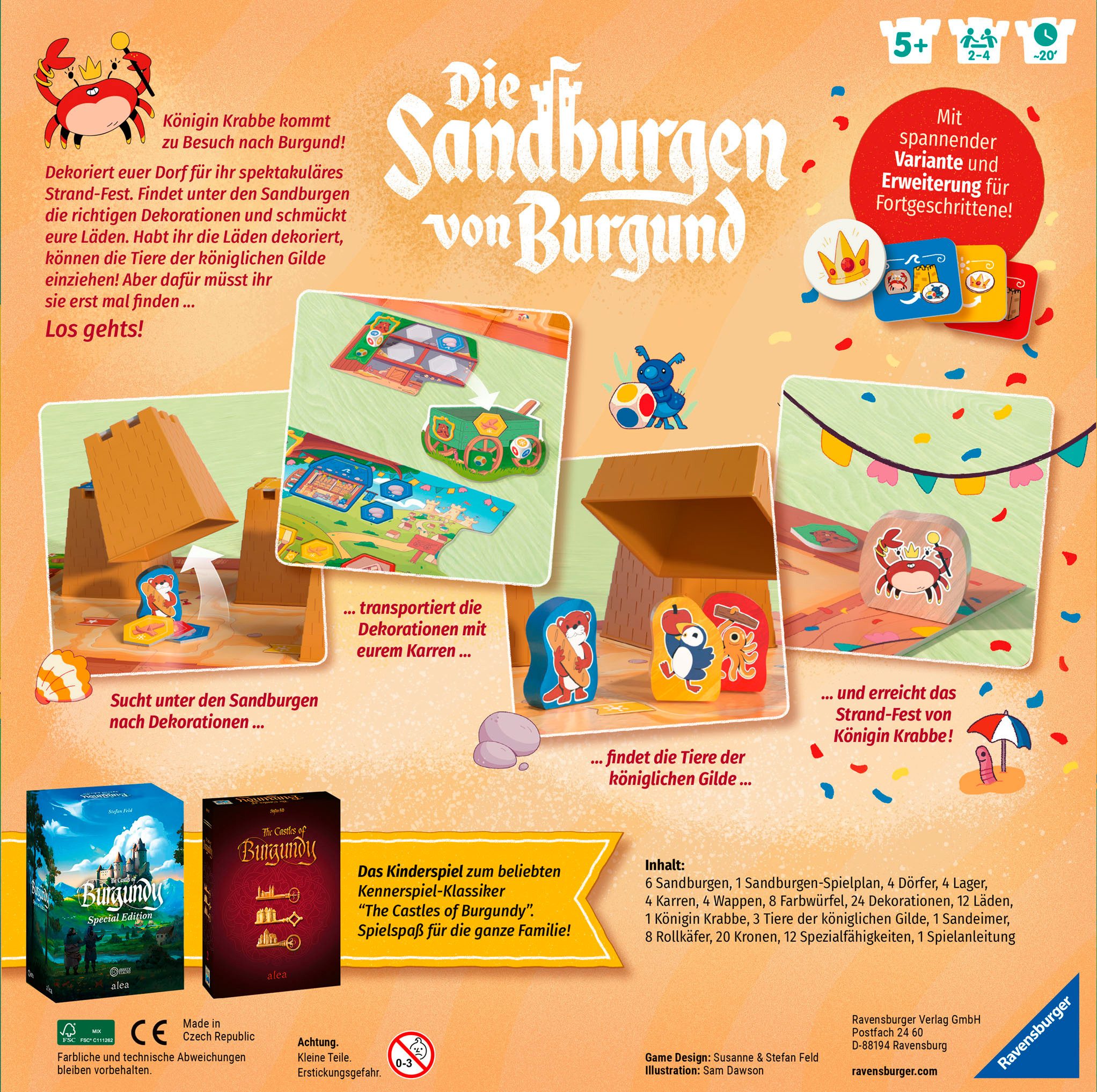 Ravensburger Spiel Die Sandburgen von Burgund, Kinderspiel, Made in Europe