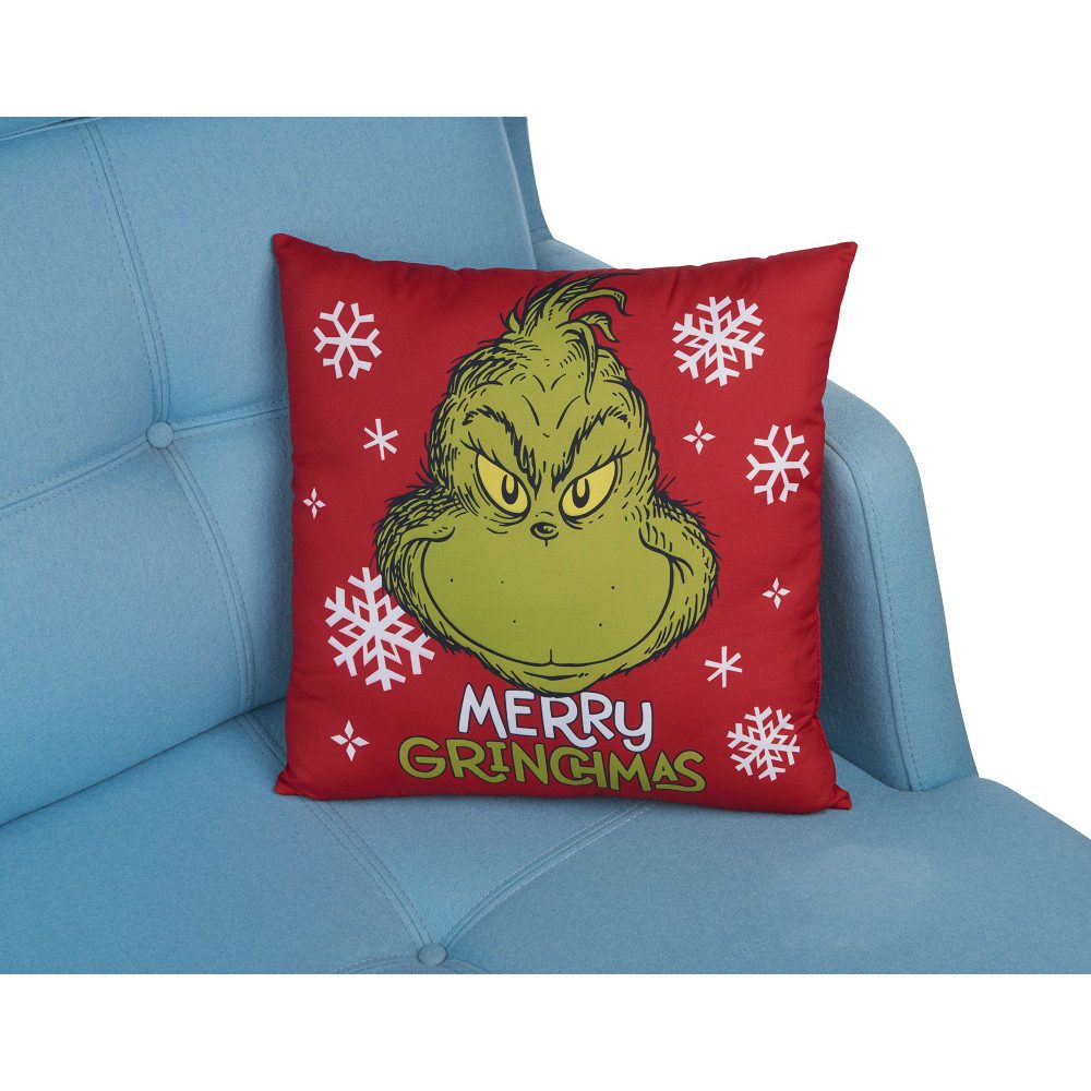 United Labels® Plüschfigur Kissen - Grinch - rot - ca. 40 x 40 cm günstig online kaufen