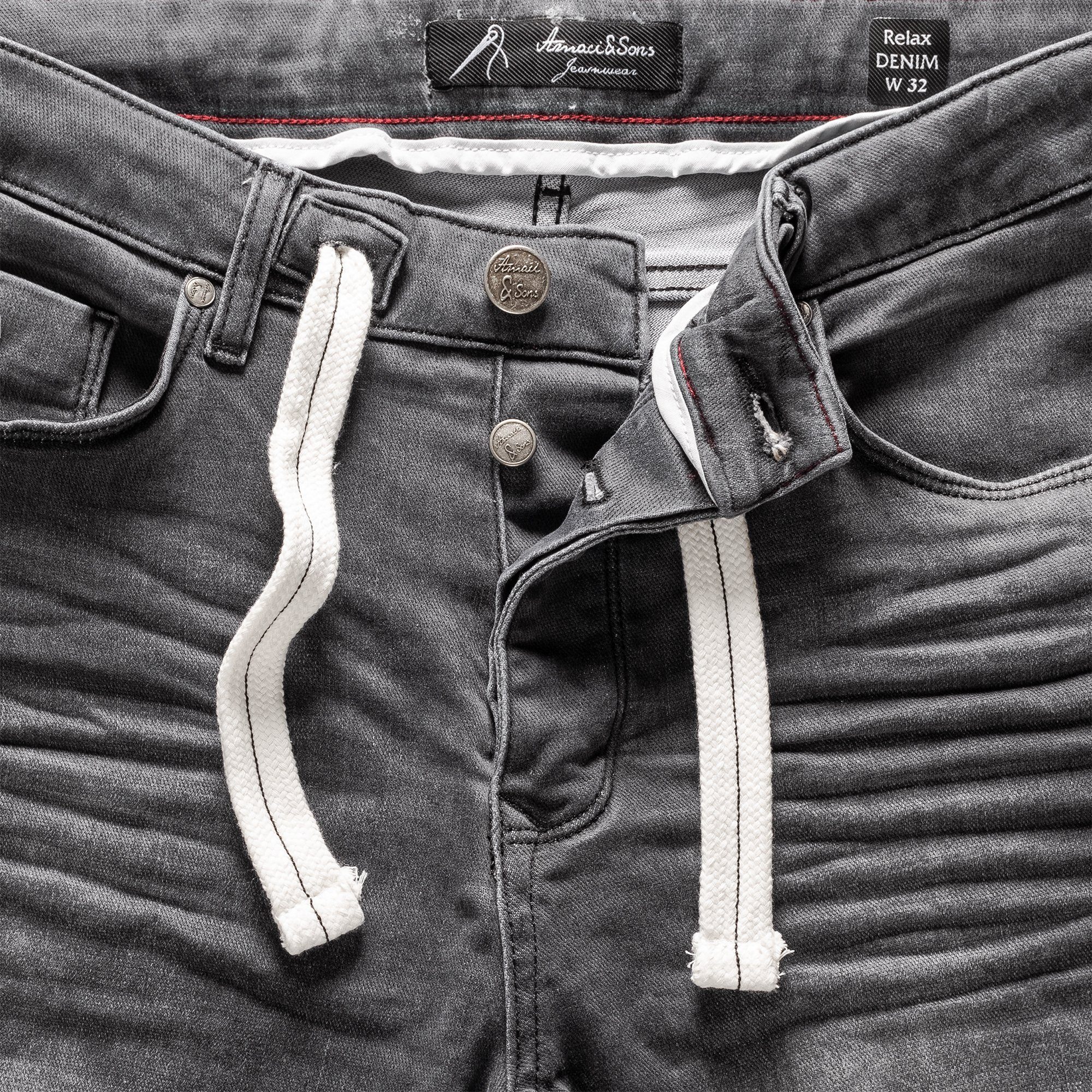 Jeansshorts Destroyed Amaci&Sons Jeans SAN JOSE Shorts Grau