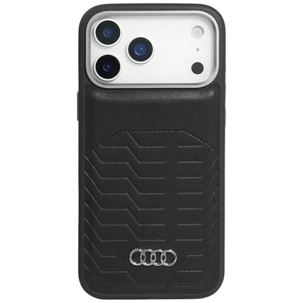 Audi Handyhülle Case iPhone 17 Pro GT MagSafe Kunstleder schwarz Logo 6,3 Zoll, Kantenschutz