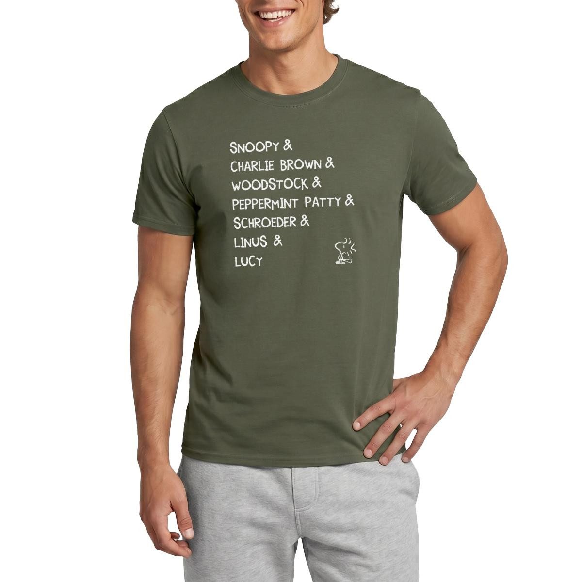 Spreadshirt T-Shirt Peanuts Snoopy & Charlie Brown & Woodstock Charaktere Männer T-Shirt (1-tlg)