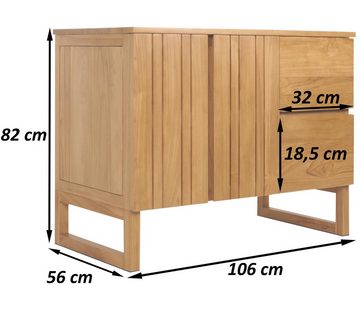 MCW Badmöbel-Set MCW-M72-S, (Set, 5-St., 5er), Wandregal und Spiegel mit Aufhängevorrichtung, Waschbecken aus Marmor