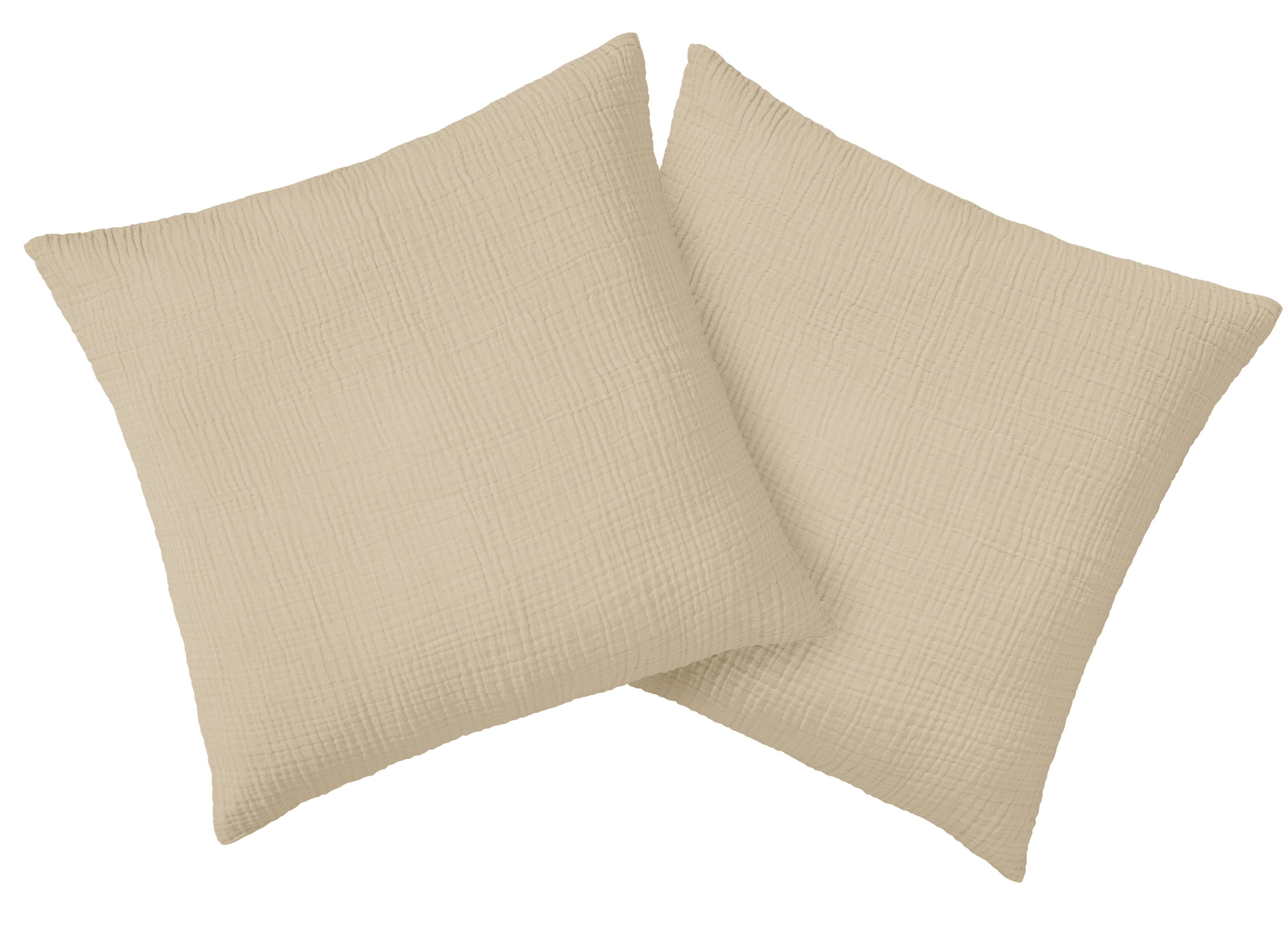 OTTO home Kissenbezug Bailee, (2 Stück), weiche Musselin Qualität, viele Farben erhältlich, Bezug in 50x50 cm