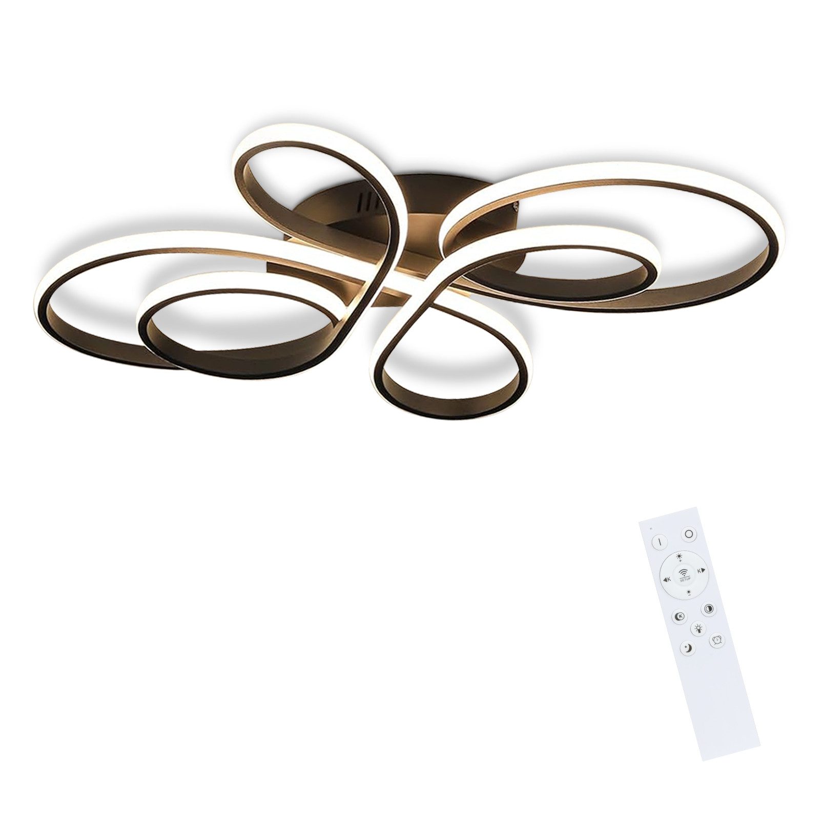 Nettlife LED Deckenleuchte Schwarz Dimmbar Wohnzimmer 65W Modern 40/66/80/1 günstig online kaufen