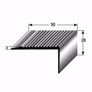 acerto® Treppenkantenprofil Alu Treppenwinkel-Profil 100cm 28x50mm bronze dunkel selbstklebend