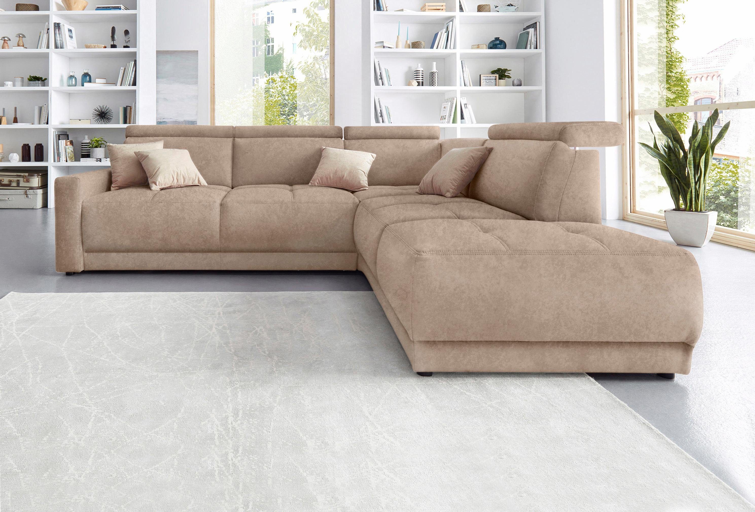 DOMO collection Ecksofa "Ava, moderne Sitzheftung mit toller Doppelnaht, ko günstig online kaufen