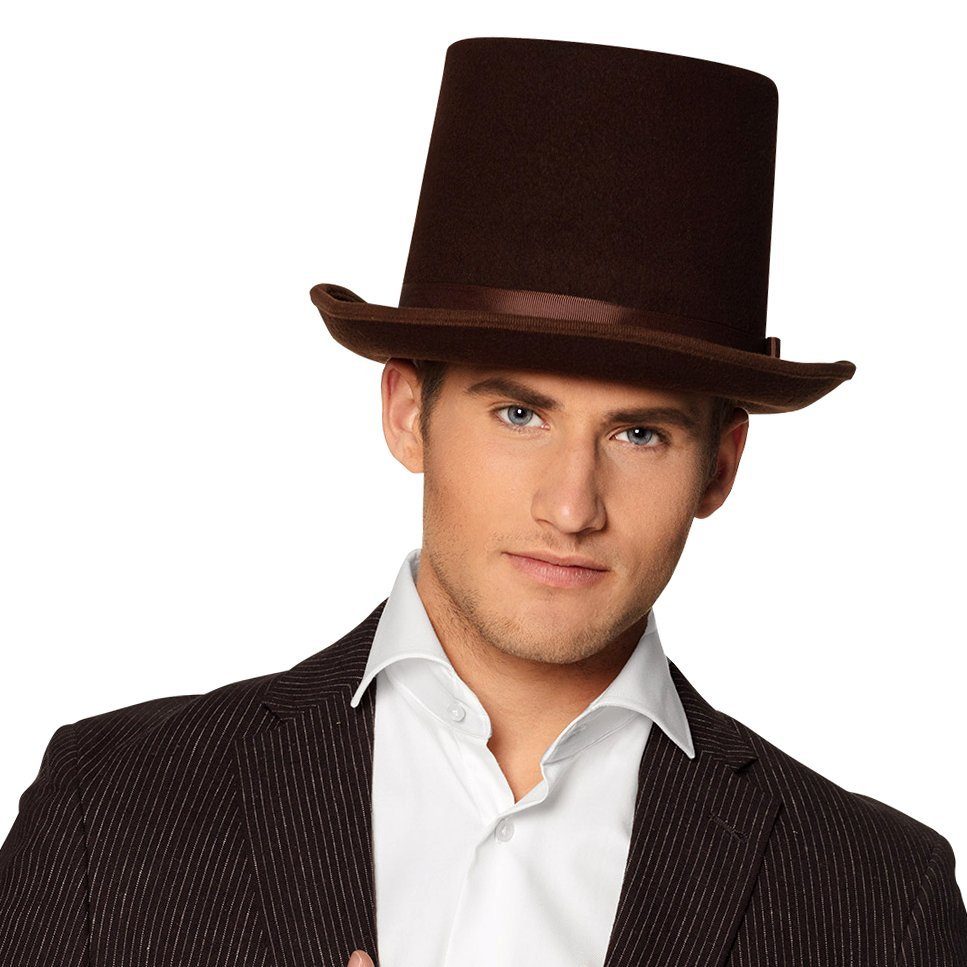 Boland Kostüm Zylinder Lord Byron braun, Eleganter Hut für den viktorianisc günstig online kaufen
