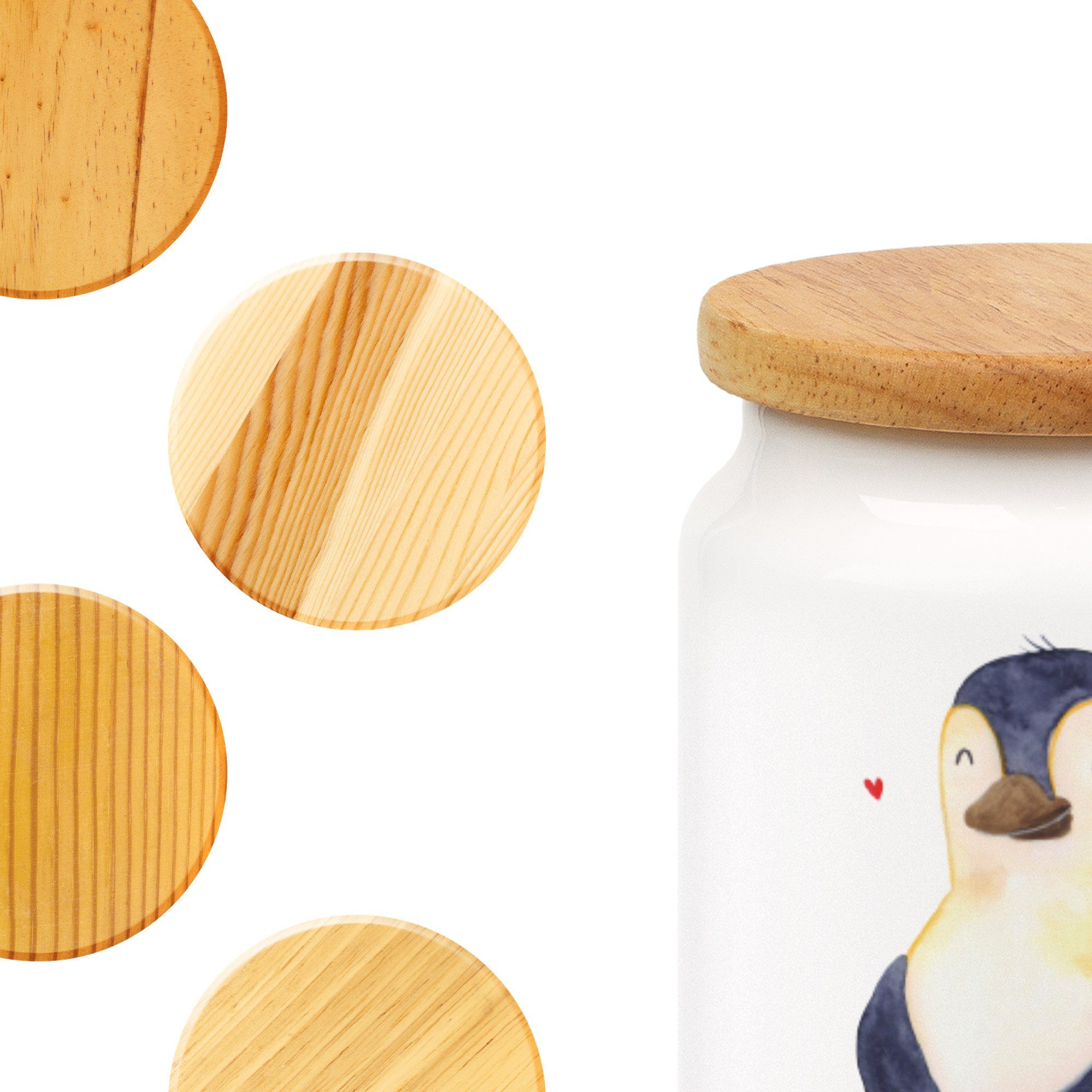 Mr. & Mrs. Panda (1-tlg) Pinguin - Motiva, Abnehmen, Geschenk, foodbaby, - Bierbauch, Weiß Vorratsdose Diät Keramik