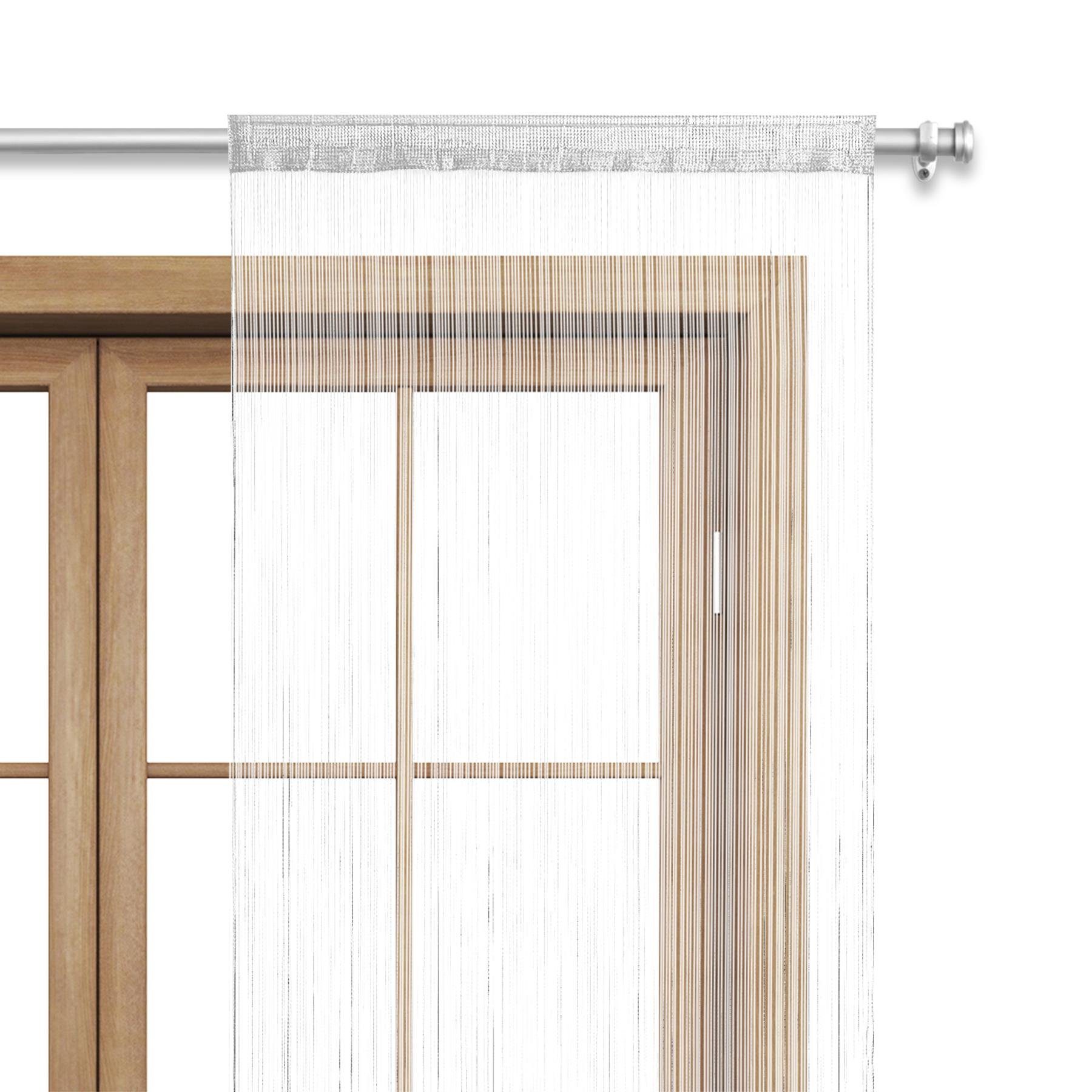 wometo Fadenvorhang Fadenvorhang weiß (1 St), Stangendurchzug, halbtranspar günstig online kaufen