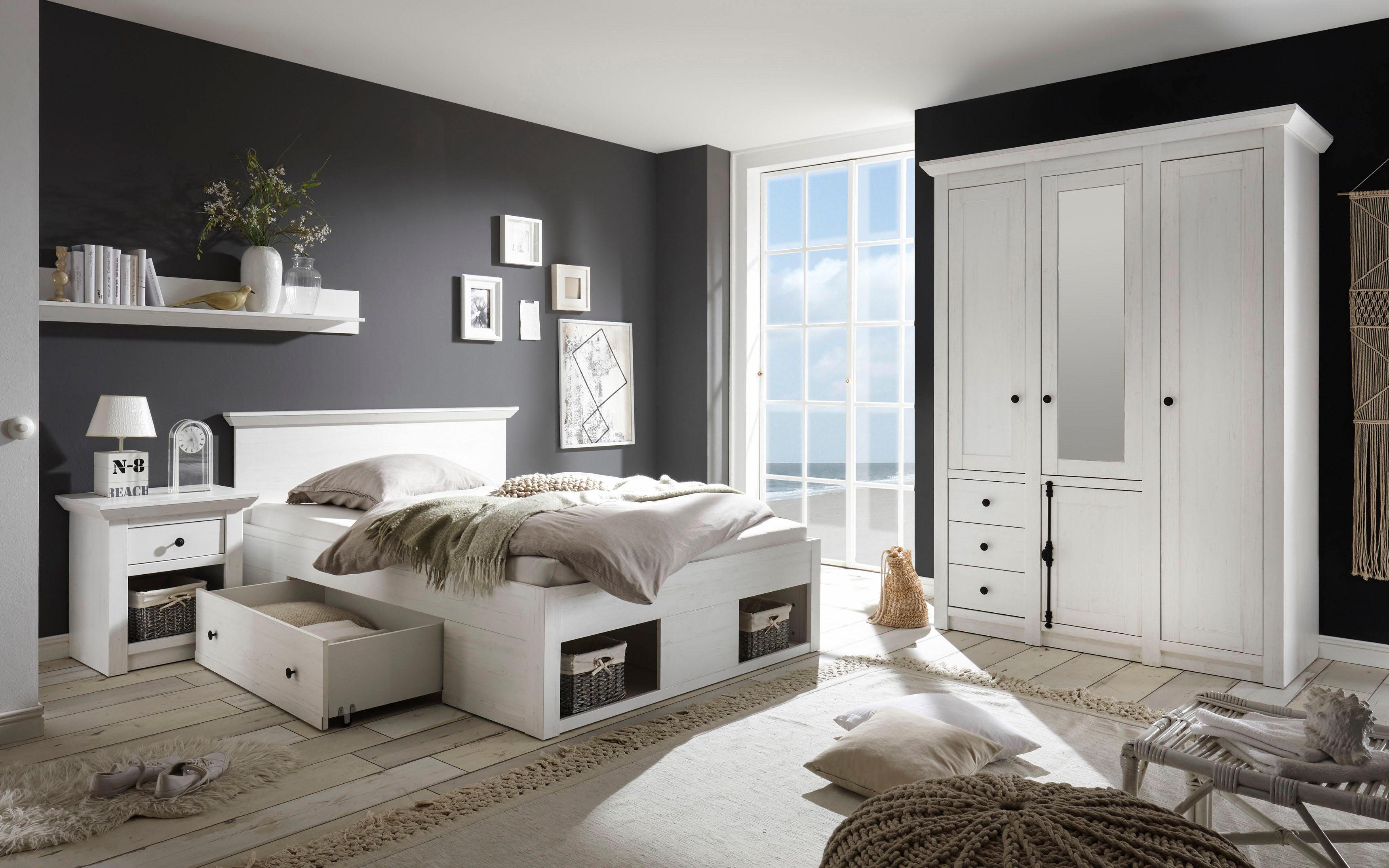 Home affaire Schlafzimmer-Set California, (Set, 3-tlg), klein, Bett 140 cm, günstig online kaufen