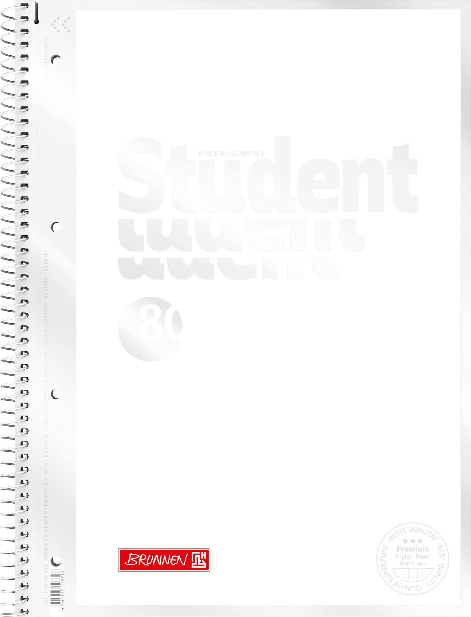 BRUNNEN Collegeblock Collegebl A4 Lin28 white 4061947118766