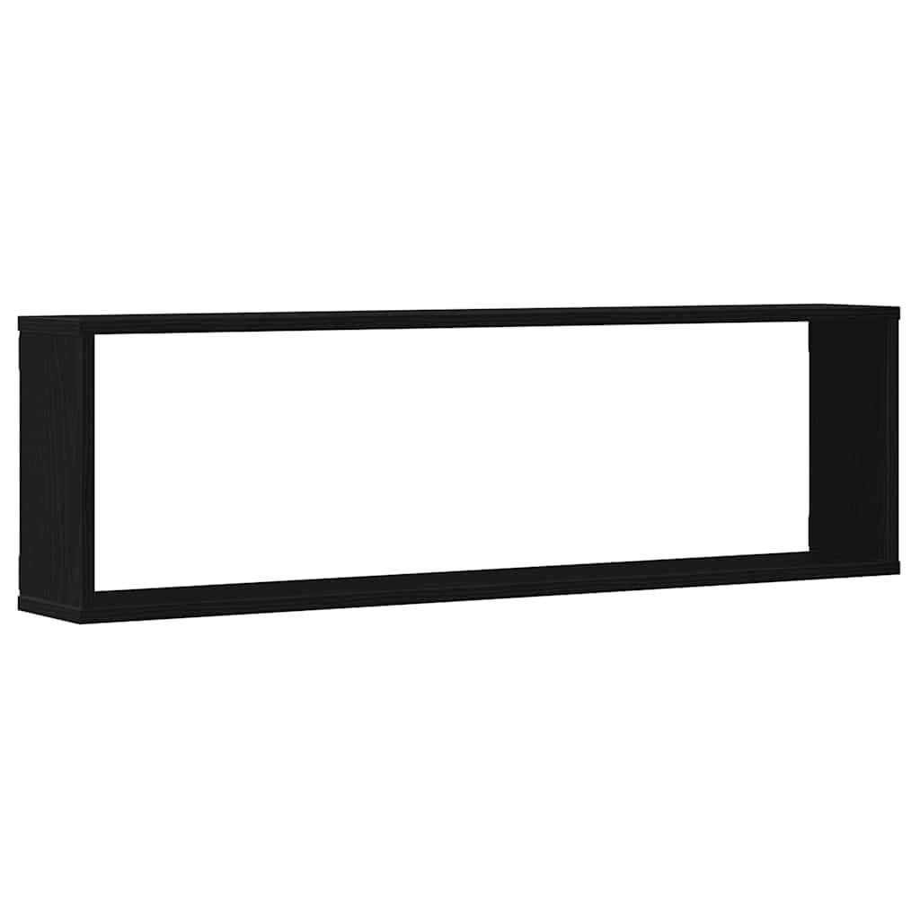 vidaXL Regal Würfelregale 2 Stk. Schwarz Eichen-Optik 100x15x30 cm, 2-tlg. – Bild 5 von 5