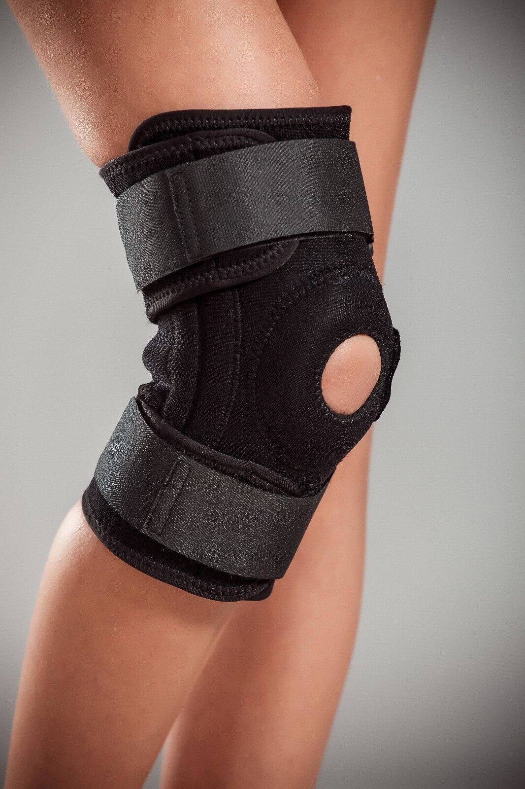 Lorey Medtec Kniebandage Neopren Kniestütze mit Patellaaussparung und seitlichen Stabilisatoren
