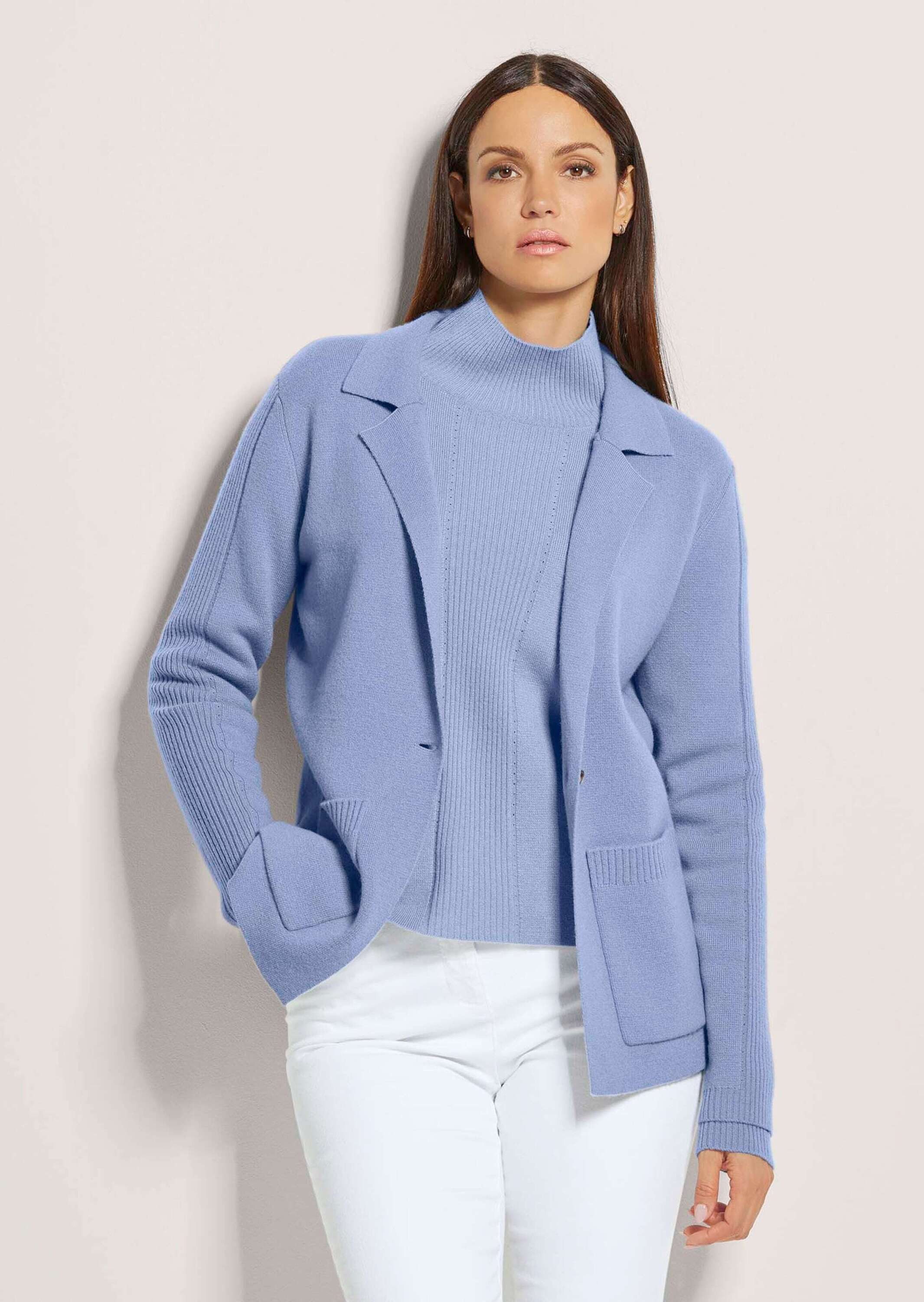 MADELEINE Strickjacke Strickjacke aus Merinowolle und Kaschmir Blazer mit R günstig online kaufen