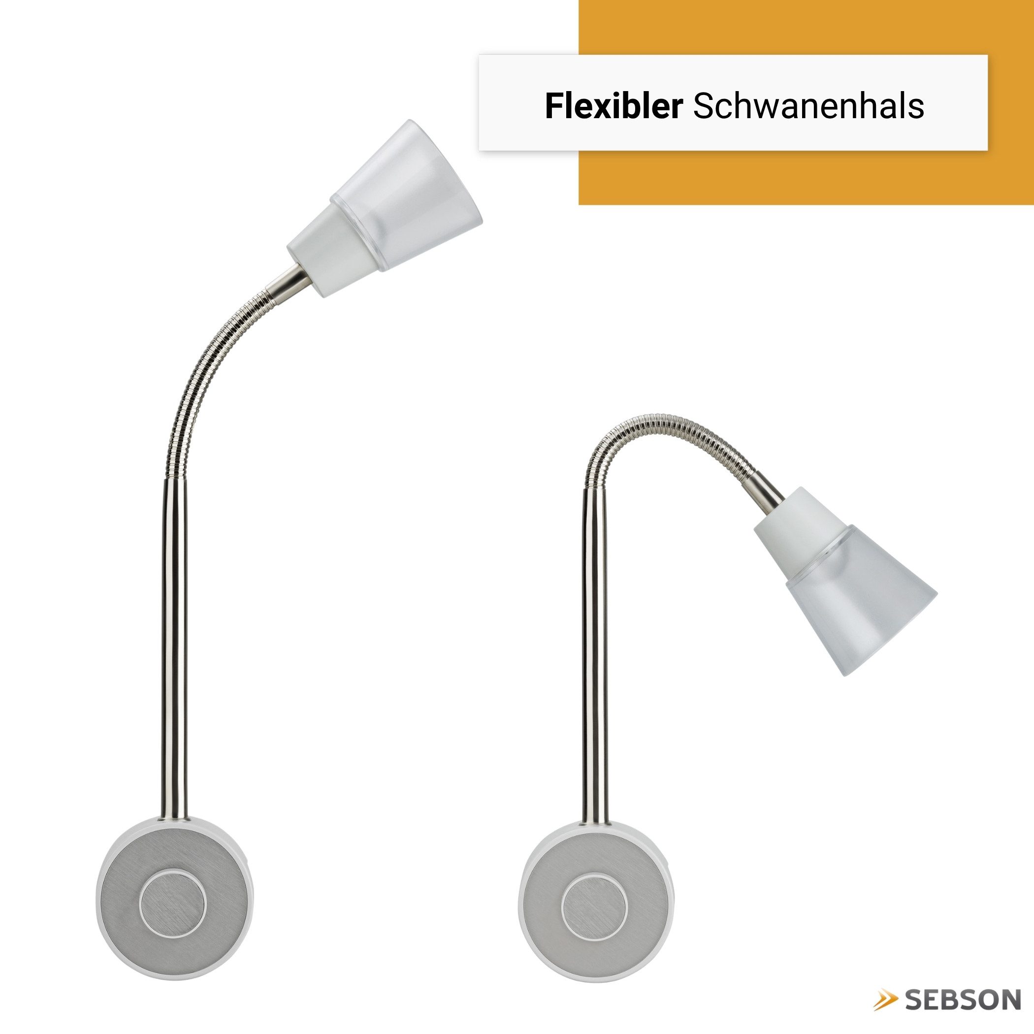 SEBSON LED Steckdosenleuchte 2x LED Steckdosenlampe dimmbar und flexibel - 2W 160lm warmweiß, LED fest integriert, warmweiß – Bild 5 von 5