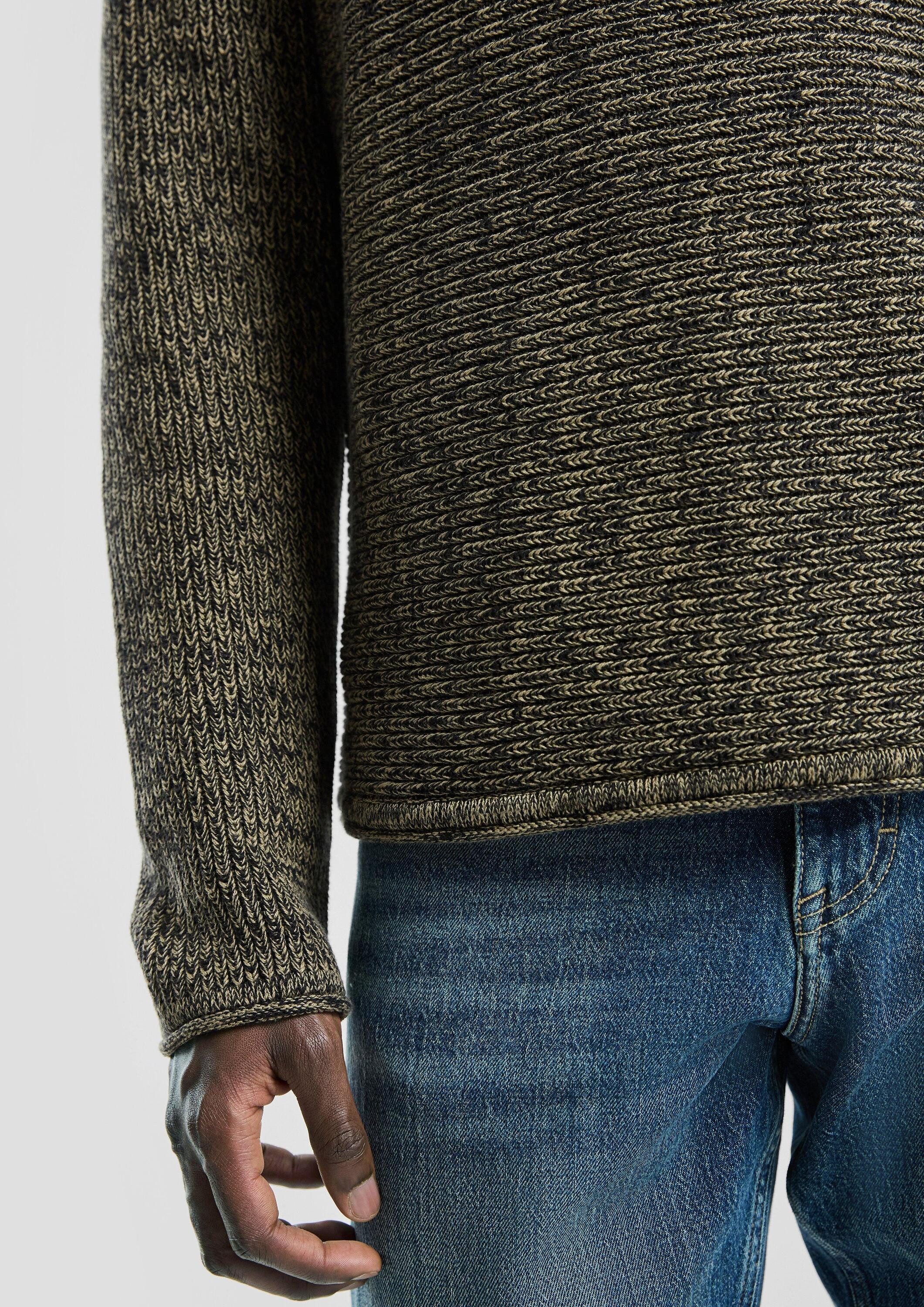 QS Longpullover Strickpullover Pullover aus Melangegarn