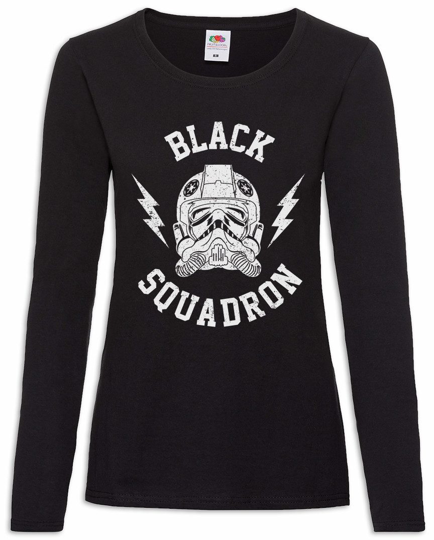 Urban Backwoods Langarmshirt Black Squadron Vintage II Damen Langarmshirt Star Tie Pilot Sci-Fi (1-tlg) Logo Imperial Trooper Fighter