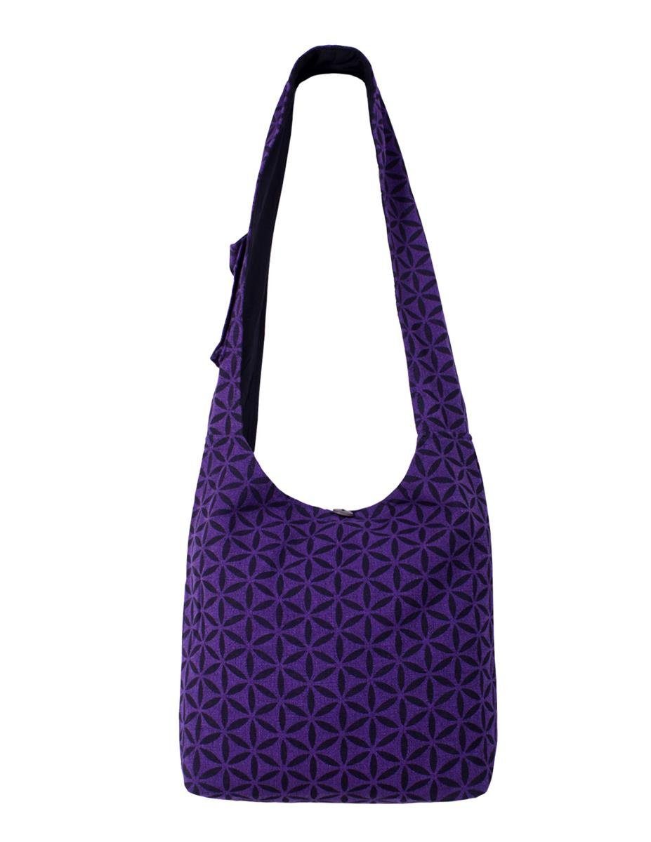 Shopper Umhängetasche Schultertasche Facetten Blumen