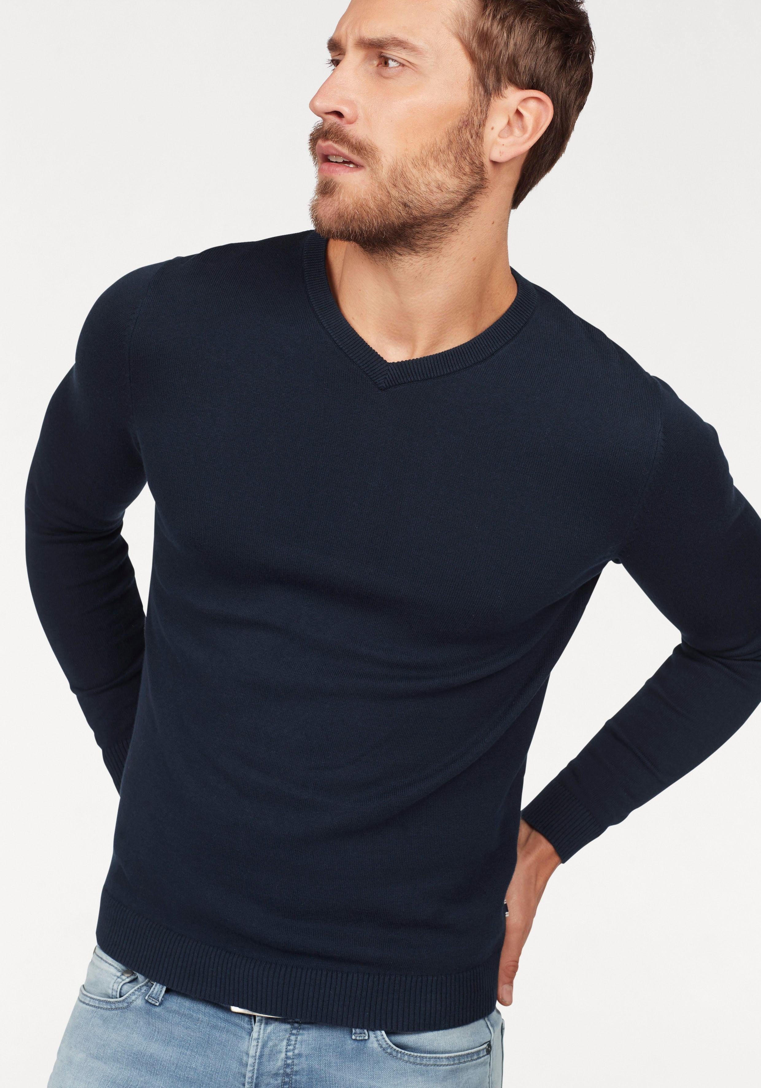 Jack & Jones V-Ausschnitt-Pullover JJEBASIC KNIT V-NECK