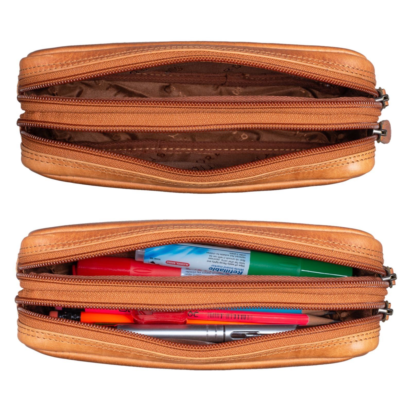 Leder STILORD cognac kara - Federmäppchen Etui "Eddie"