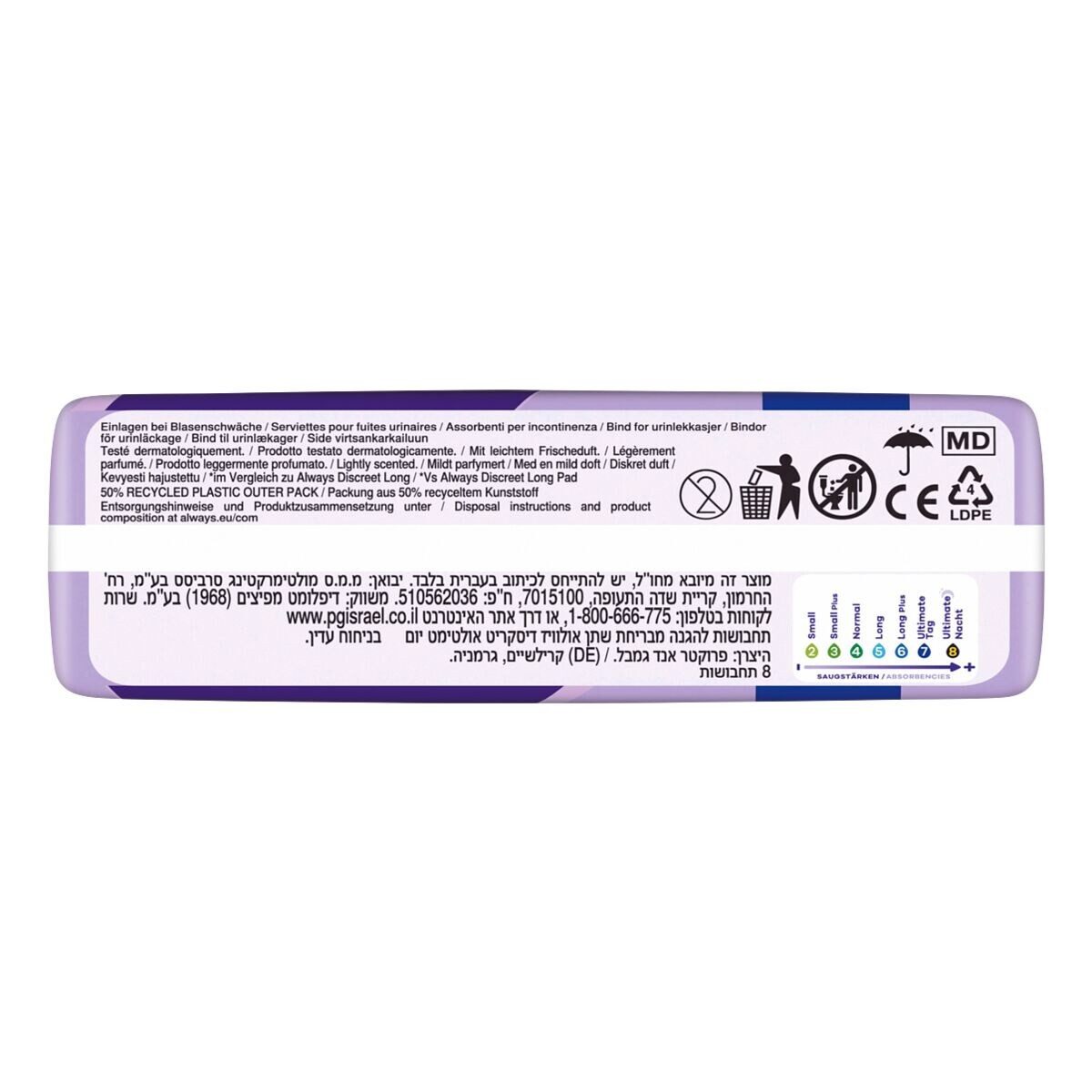 always Inkontinenz-Einlage Discreet + Ultimate Tag, 7, 8-St., Saugstärke 7 - starke Blasenschwäche