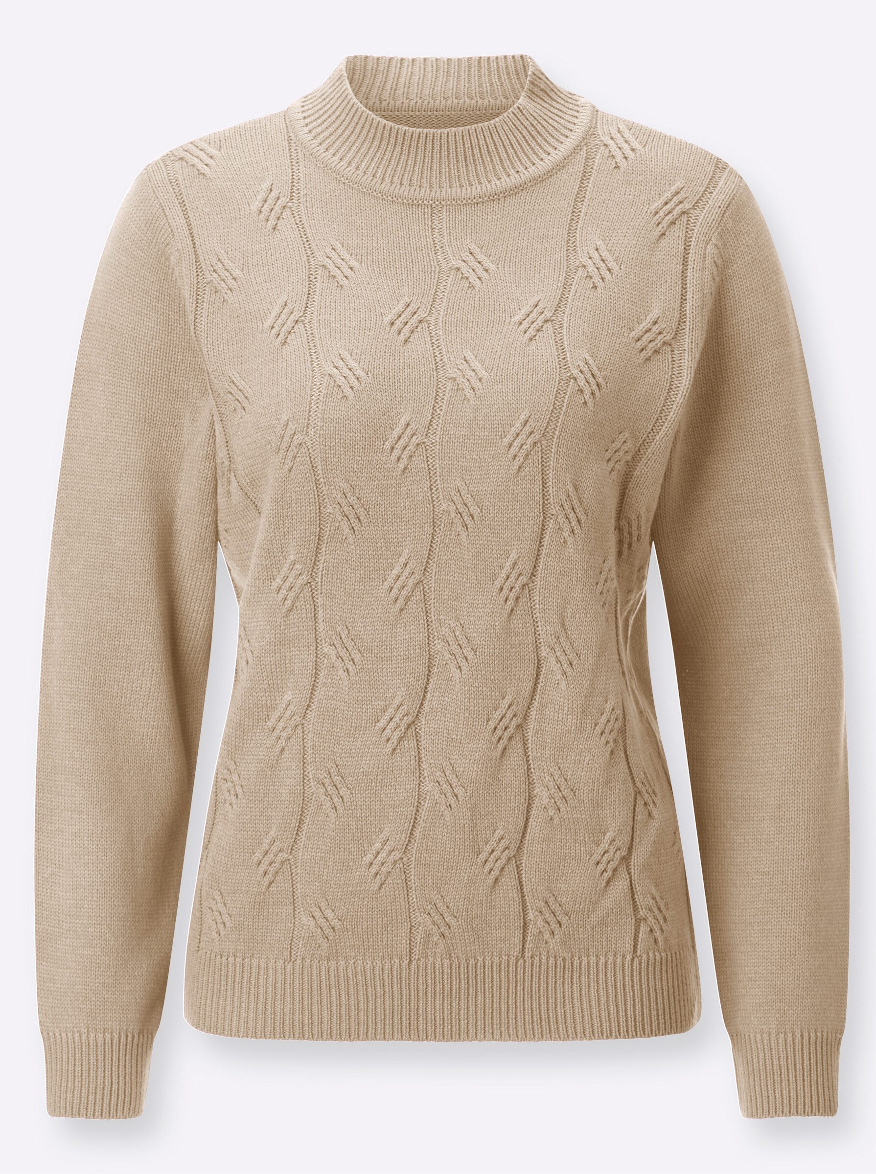 Strickpullover Pullover Langarm Zopfmuster