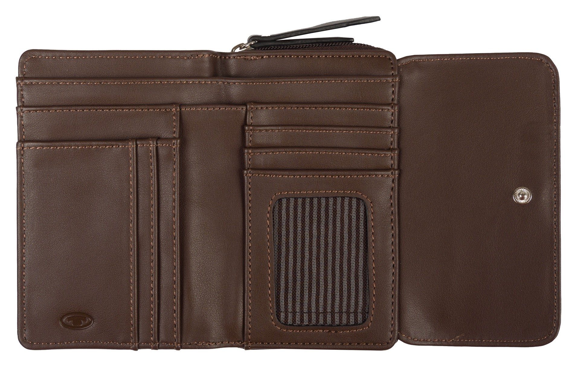 TOM TAILOR Geldbörse LILLY Medium mit praktischer flap Einteilung wallet, dark-brown