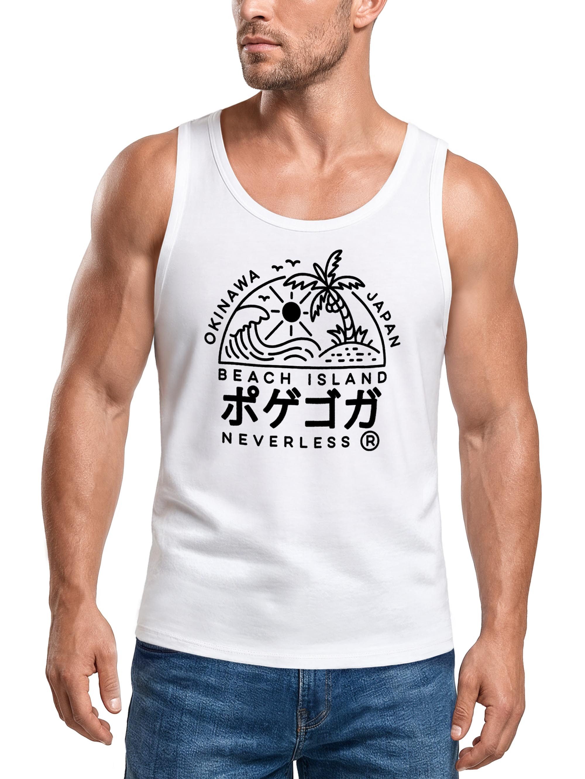 Tanktop Herren Tank-Top Japan Okinawa Beach Island japanische Schriftzeichen