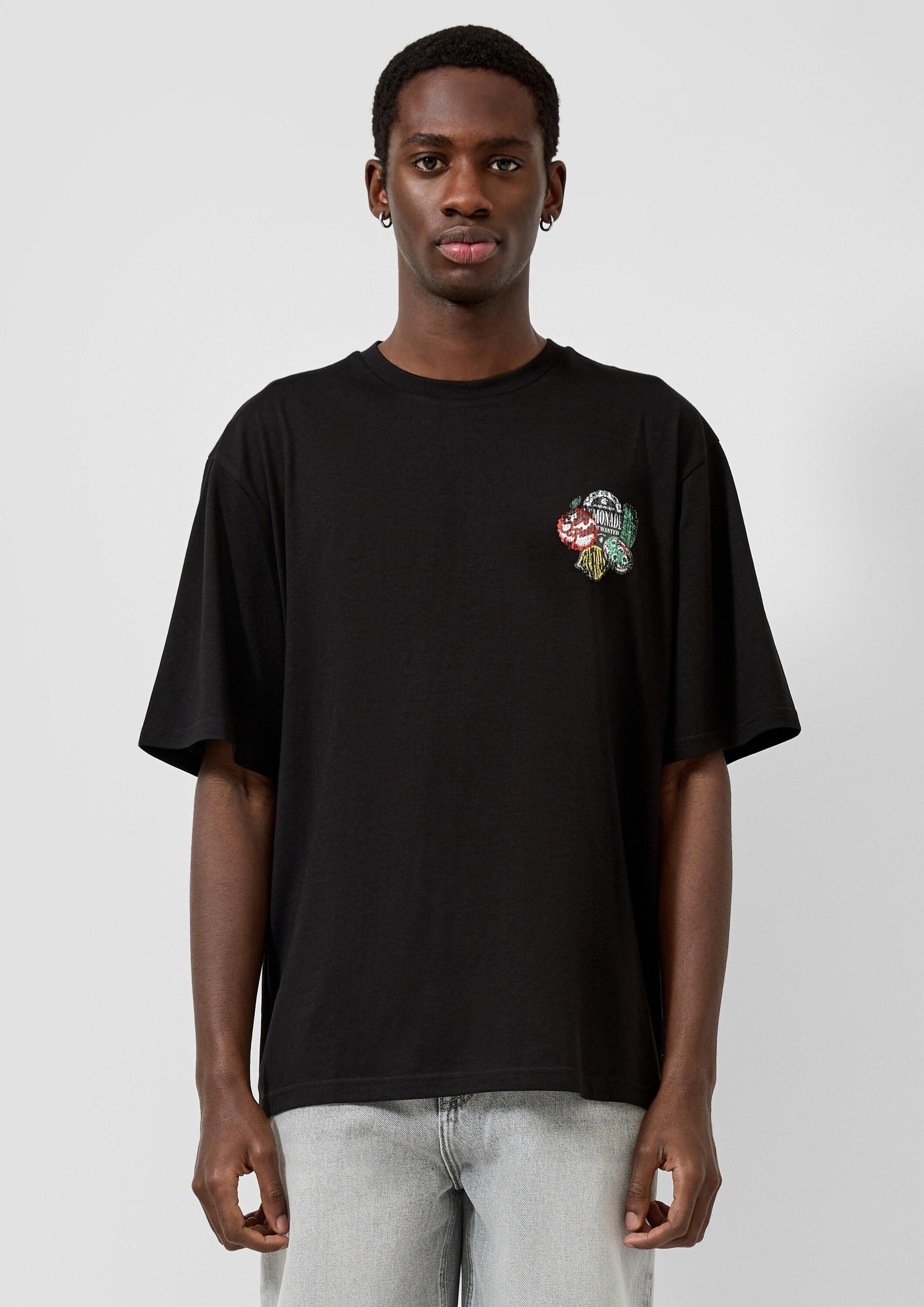 QS Kurzarmshirt T-Shirt Relaxed Fit T-Shirt mit Prints