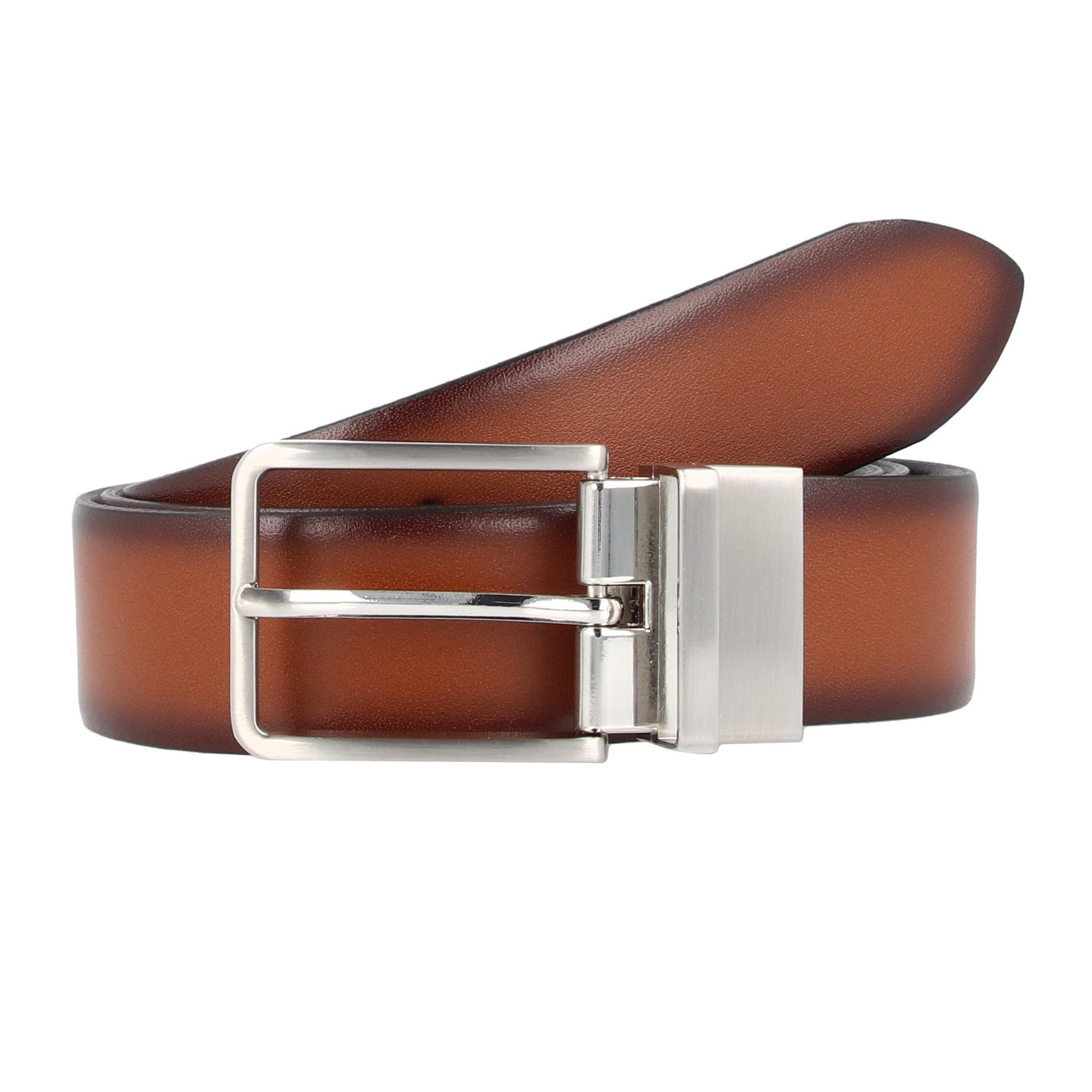 LLOYD Men’s Belts Dornschließe cognac-schwarz Ledergürtel