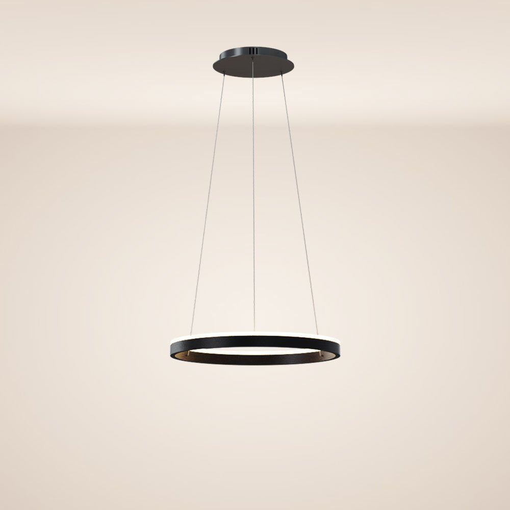 Bakaji Pendelleuchte Mit Strass-Diamanten & Glas – 40 Cm Durchmesser – 4x E27 – Moderne Deckenlampe Schwarz