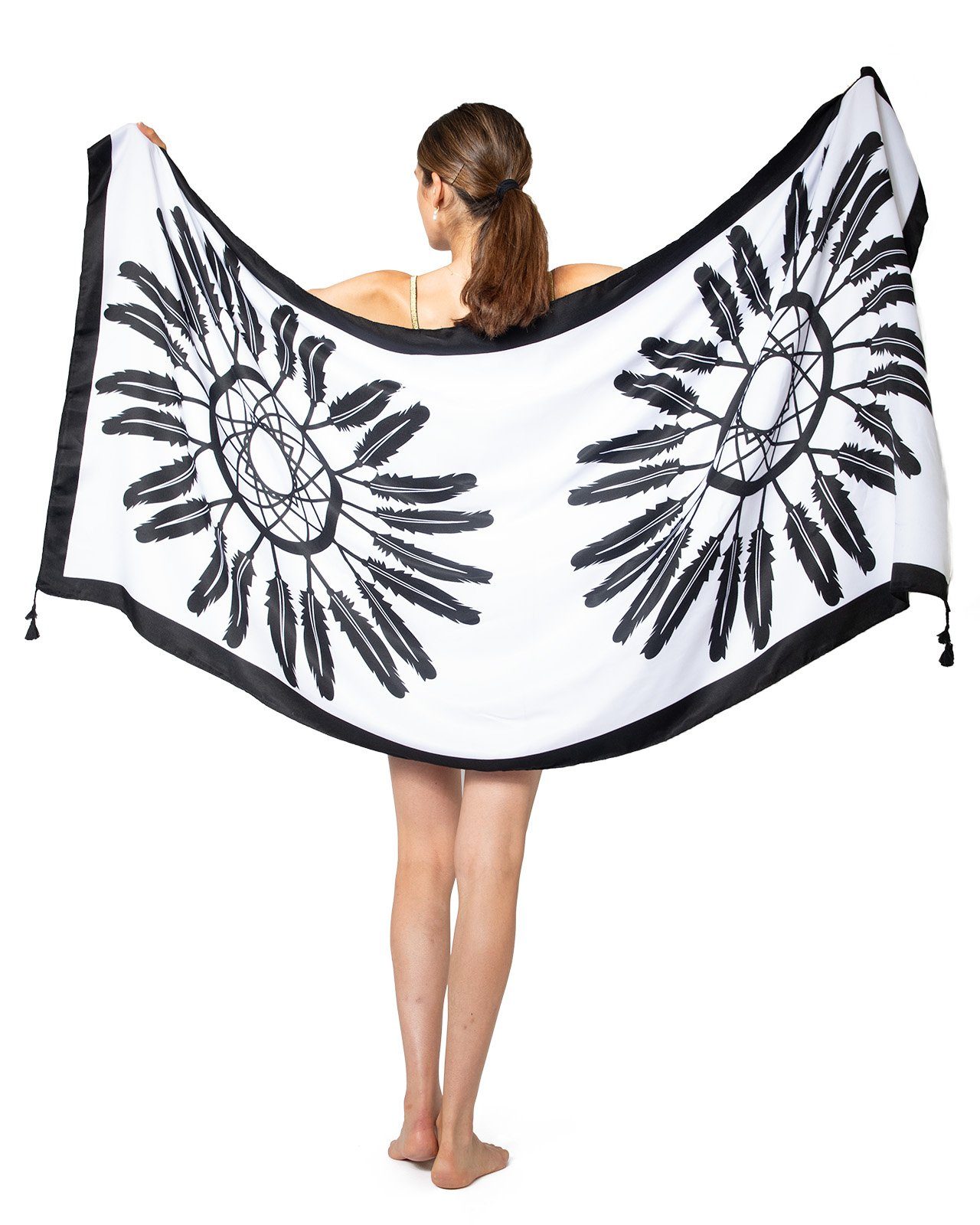 MayTree Modeschal leichter Strandschal Damen Boho 85 x180 pink, Sarong Pareo, (Stück, 1-St)