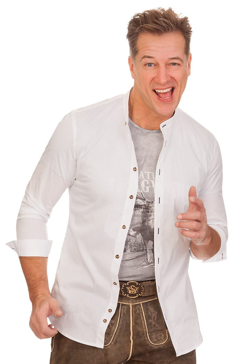 Spieth & Wensky Trachtenhemd Trachtenhemd - KASPAR - weiß/hellgrau