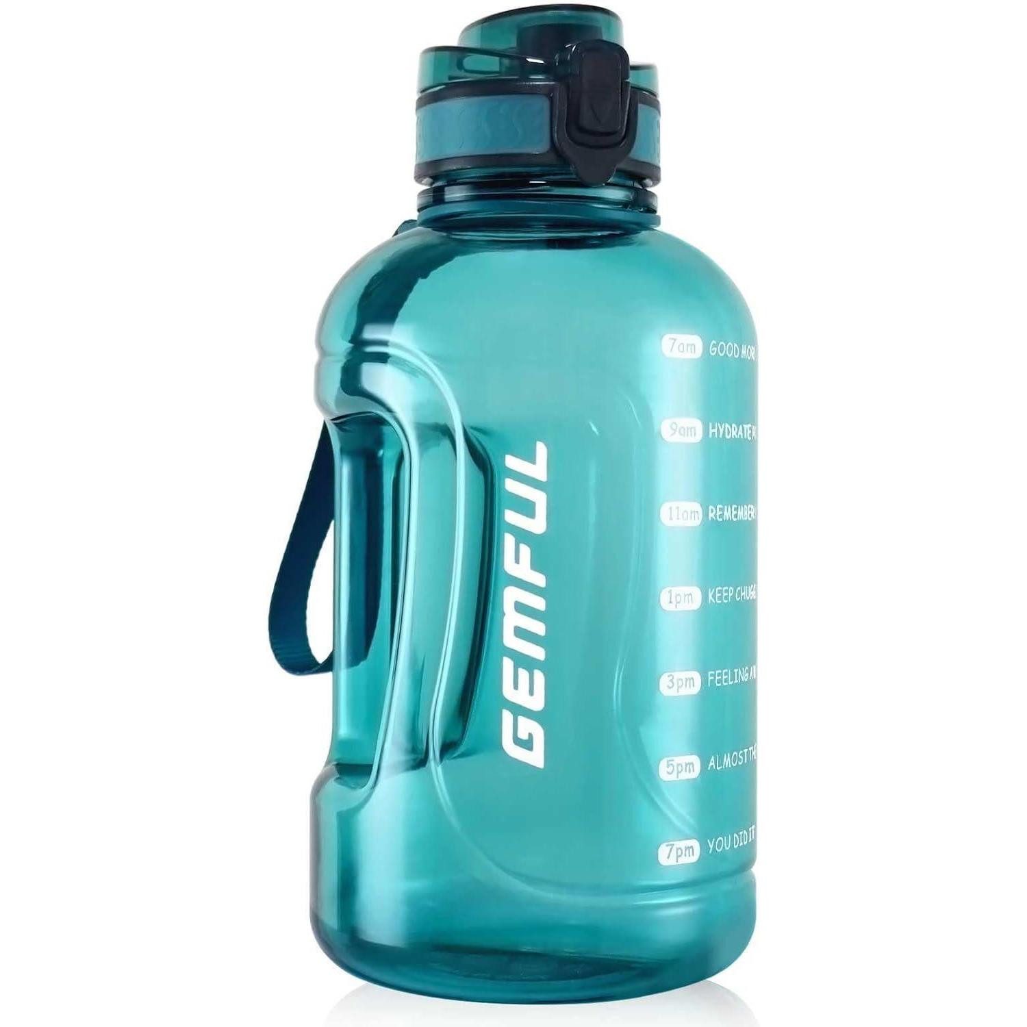 LuxusKollektion Trinkflasche BPA-freie Trinkflasche mit Tragegriff Zeitmarkierung 2L auslaufsicher