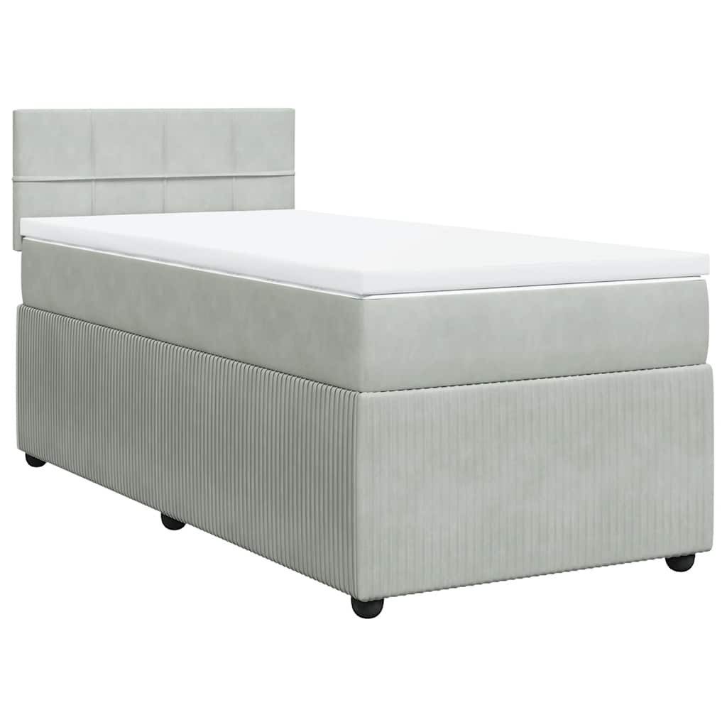 vidaXL Bett Boxspringbett mit Matratze Hellgrau günstig online kaufen